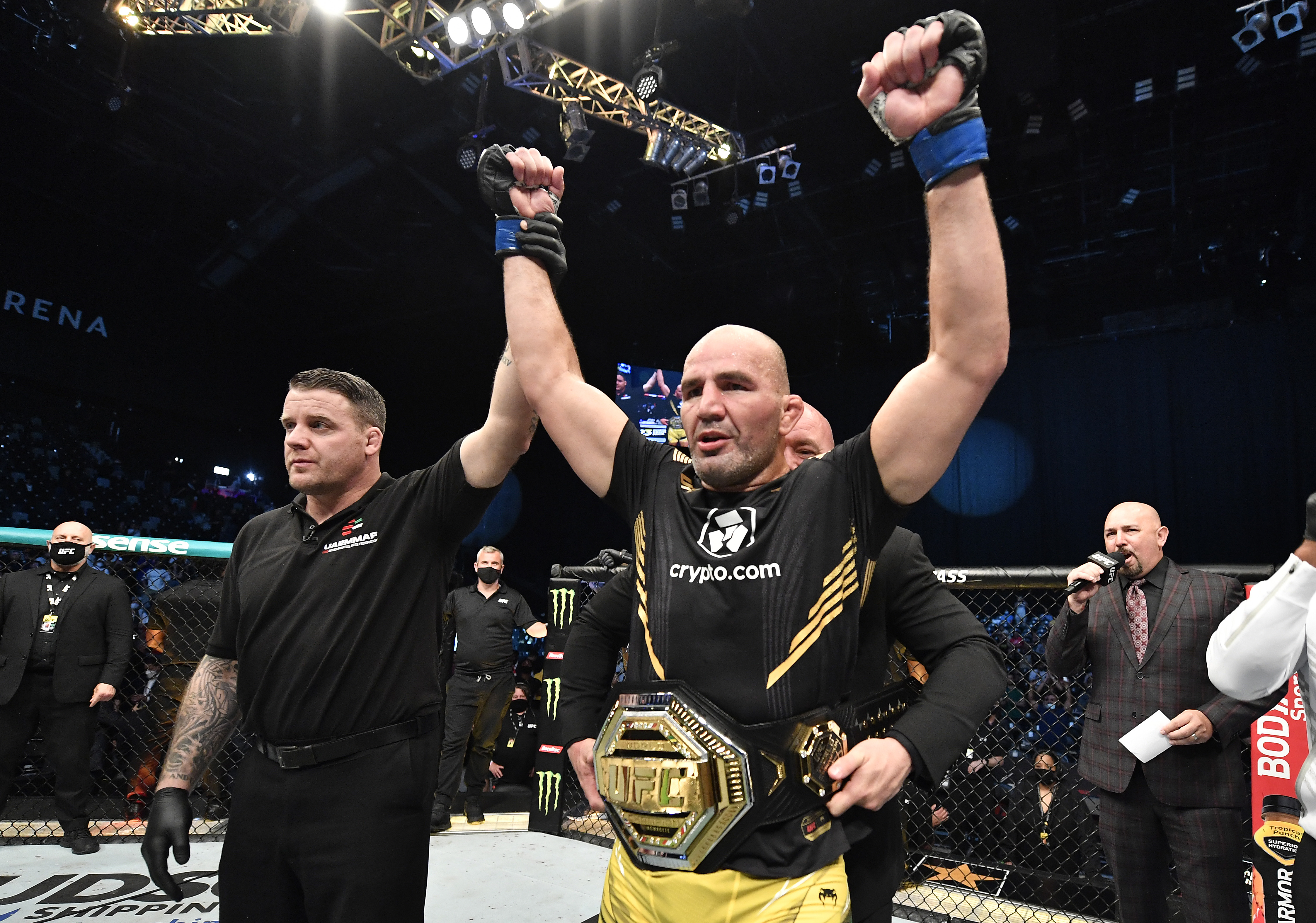 Glover Teixeira after beating Jan Blachowicz for the light heavyweight championship at UFC 267. 