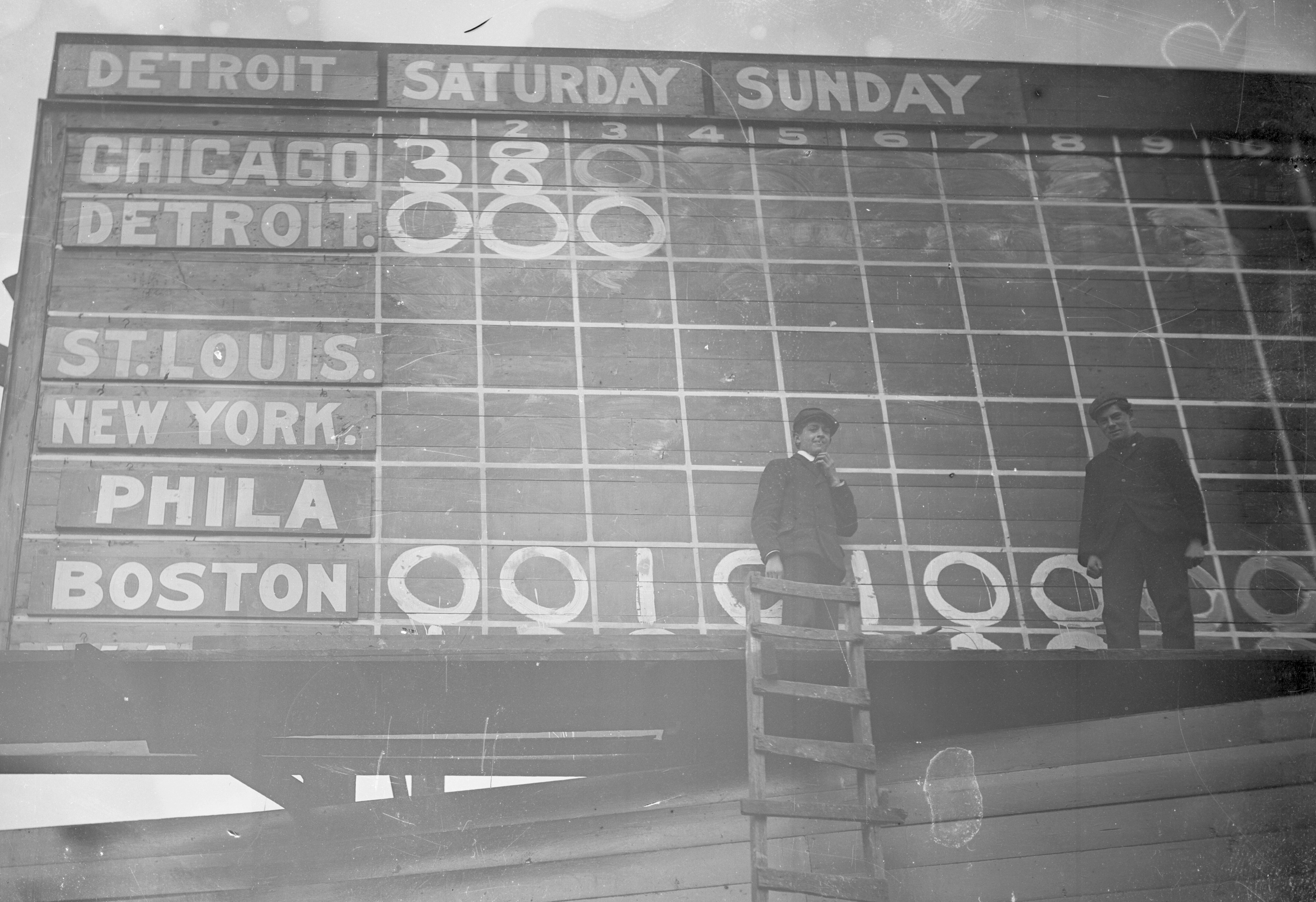 Old-time Scoreboard At Baseball Game