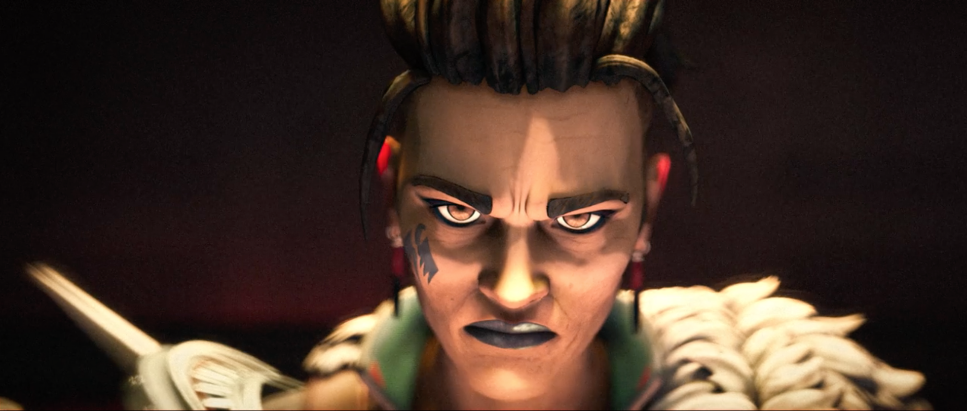 Close-up of new legend Margaret “Mad Maggie” Kohere in Apex Legends