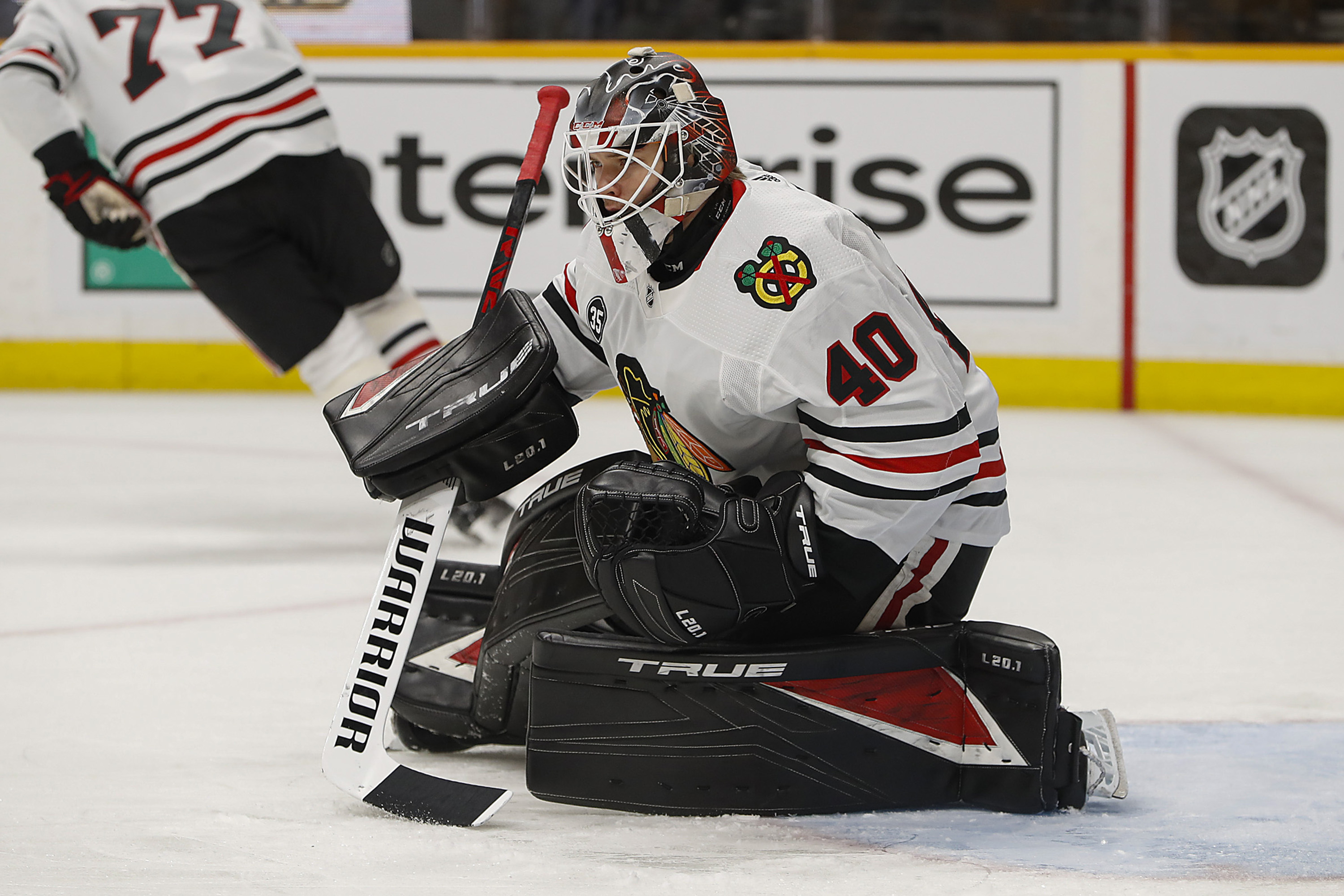 Blackhawks goalie Arvid Soderblom made his first two NHL appearances earlier this month.
