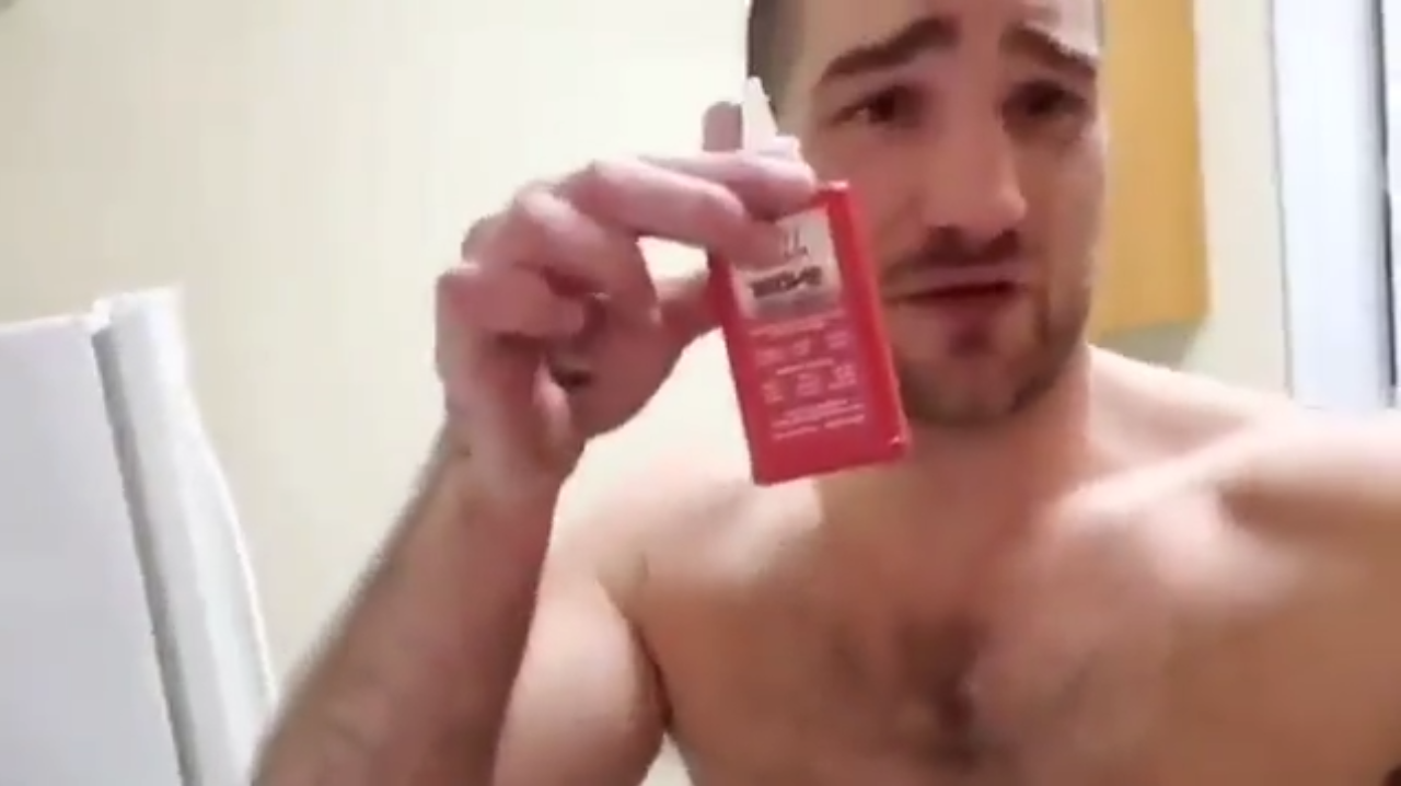 UFC middleweight Sean Strickland shows off his lube.