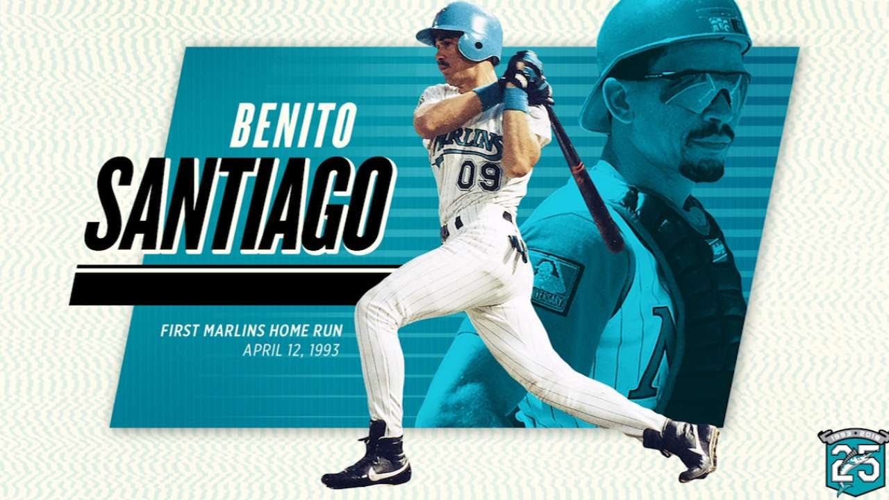 Former catcher Benito Santiago featured as part of the Marlins 25th anniversary celebration