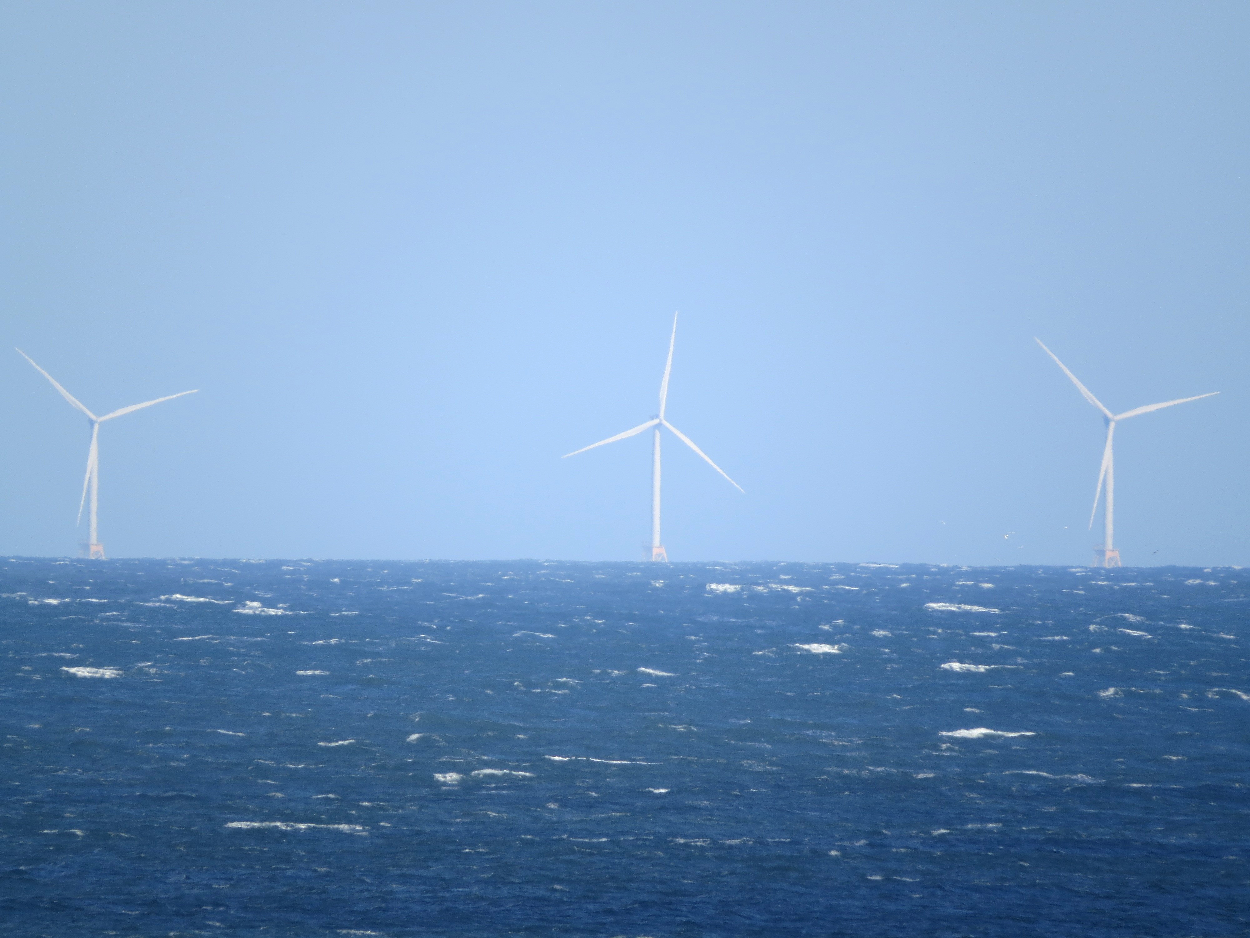 Block Island wind farm as seen from Montauk Point, New York