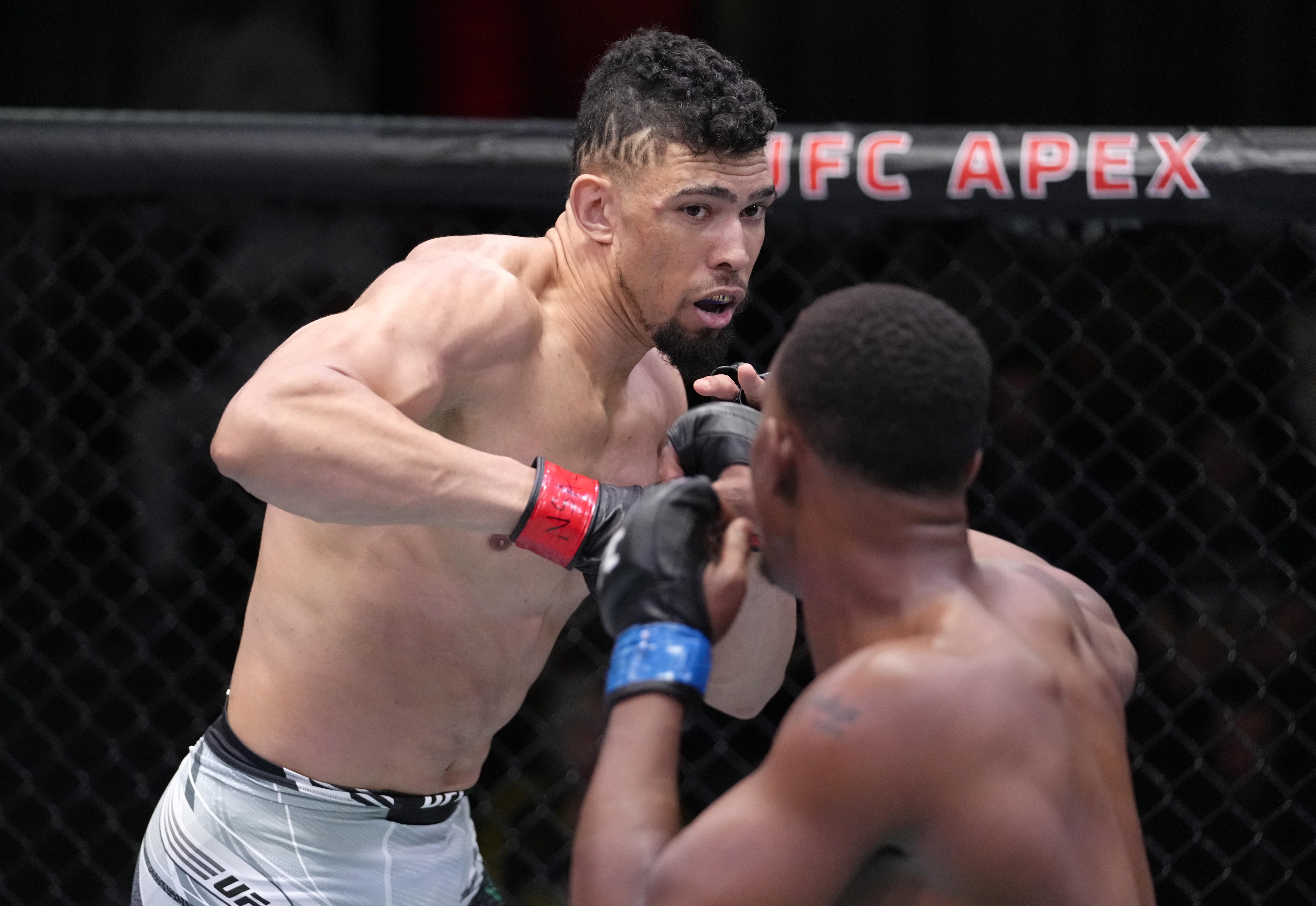 Johnny Walker during his fight with Jamahal Hill at the UFC APEX.