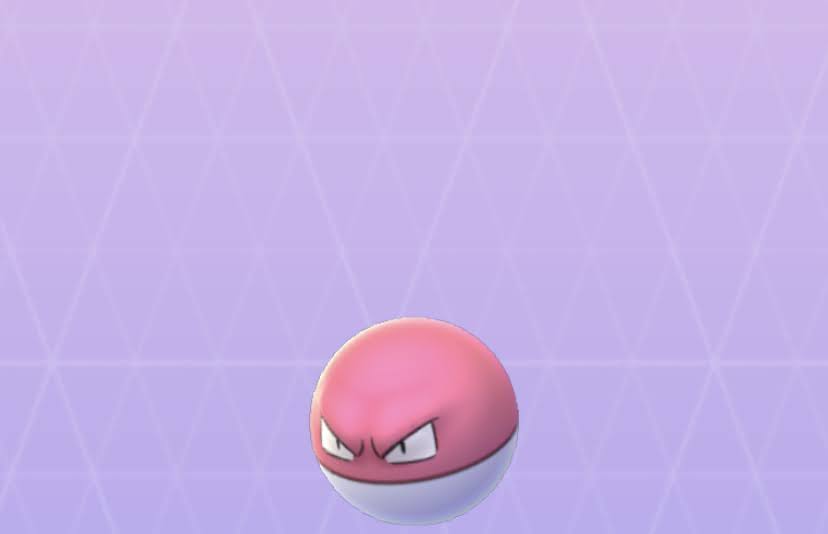 Voltorb on a purple background