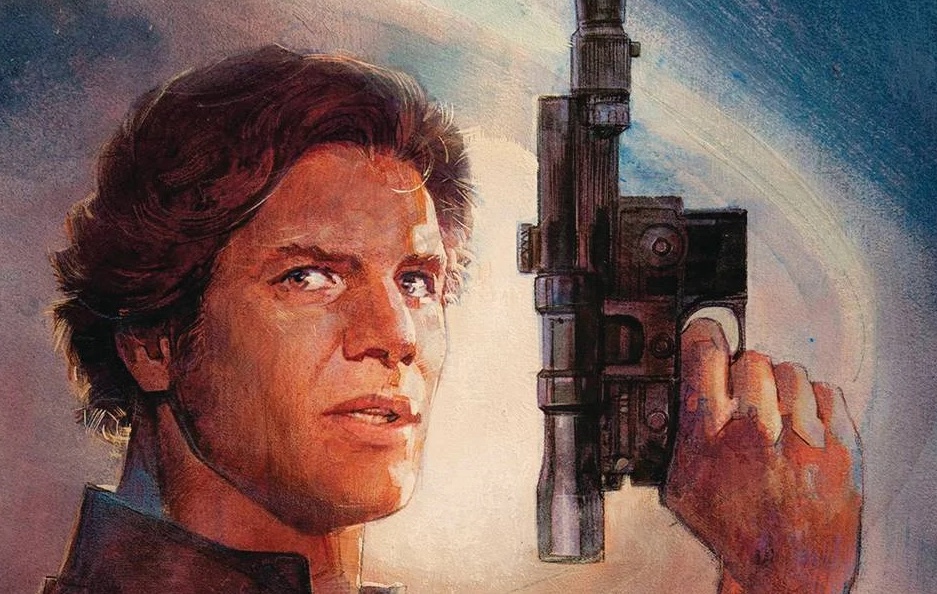 Han Solo holding his gun on the cover of Han Solo &amp; Chewbacca #1