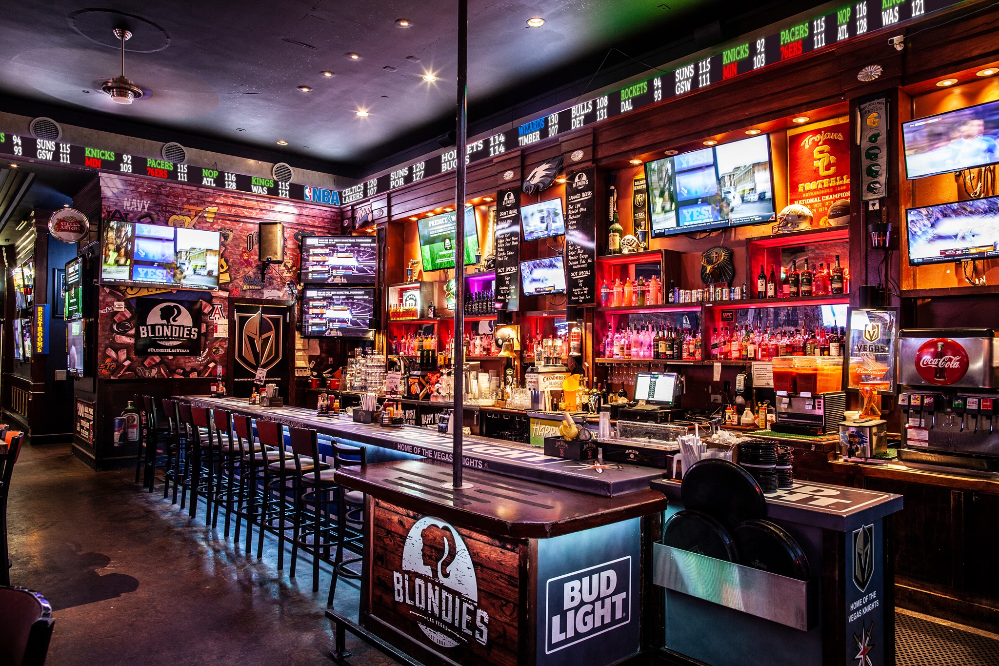 The inside of a sports bar