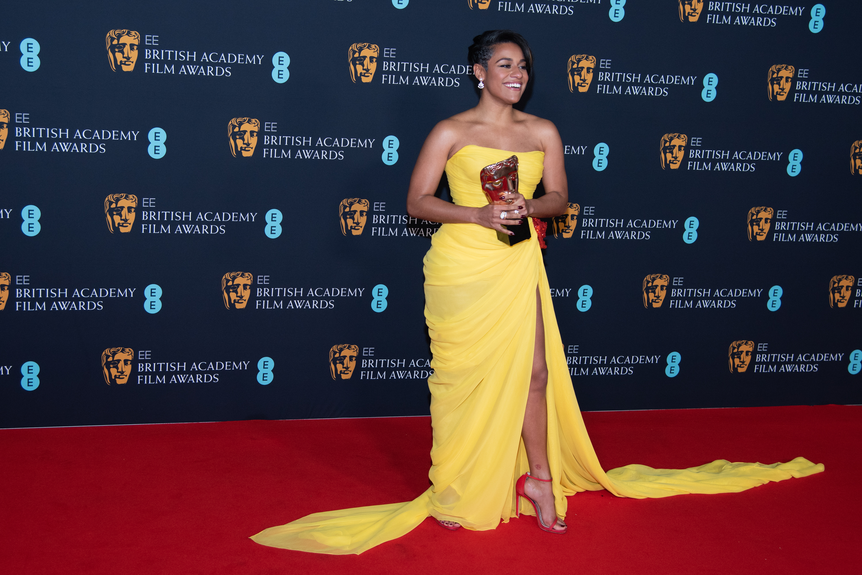 Ariana DeBose attends the EE British Academy Film Awards 2022 dinner red carpet arrivals at The Grosvenor House Hotel in London, England on March 13, 2022.