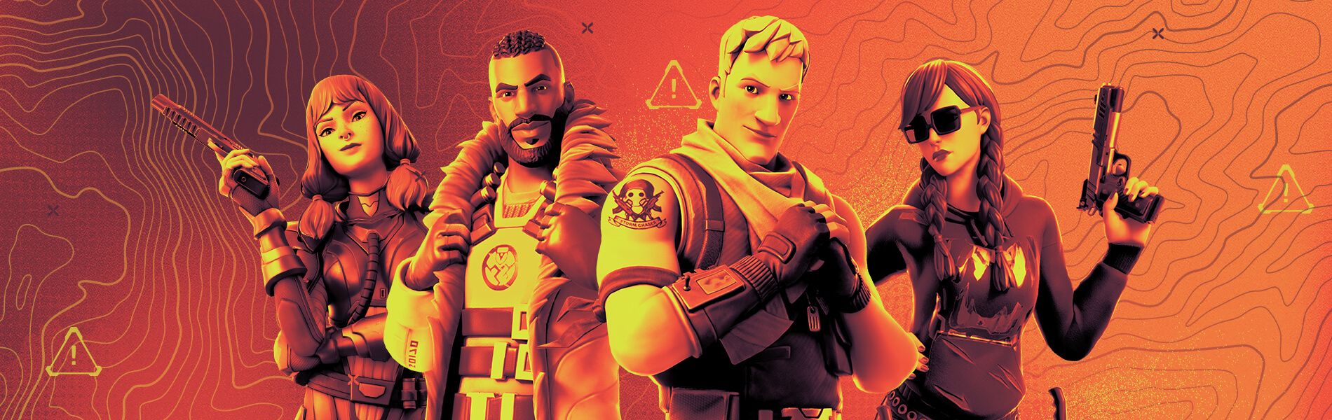 Fortnite characters in promo art for the new Zero Build mode
