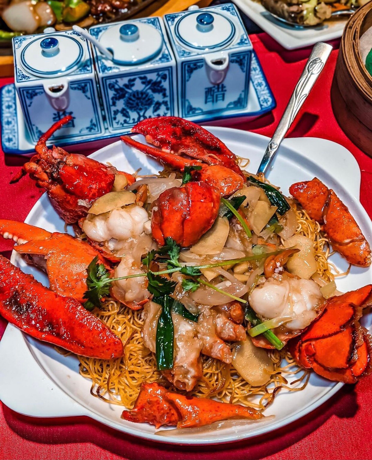 lobster and noodles