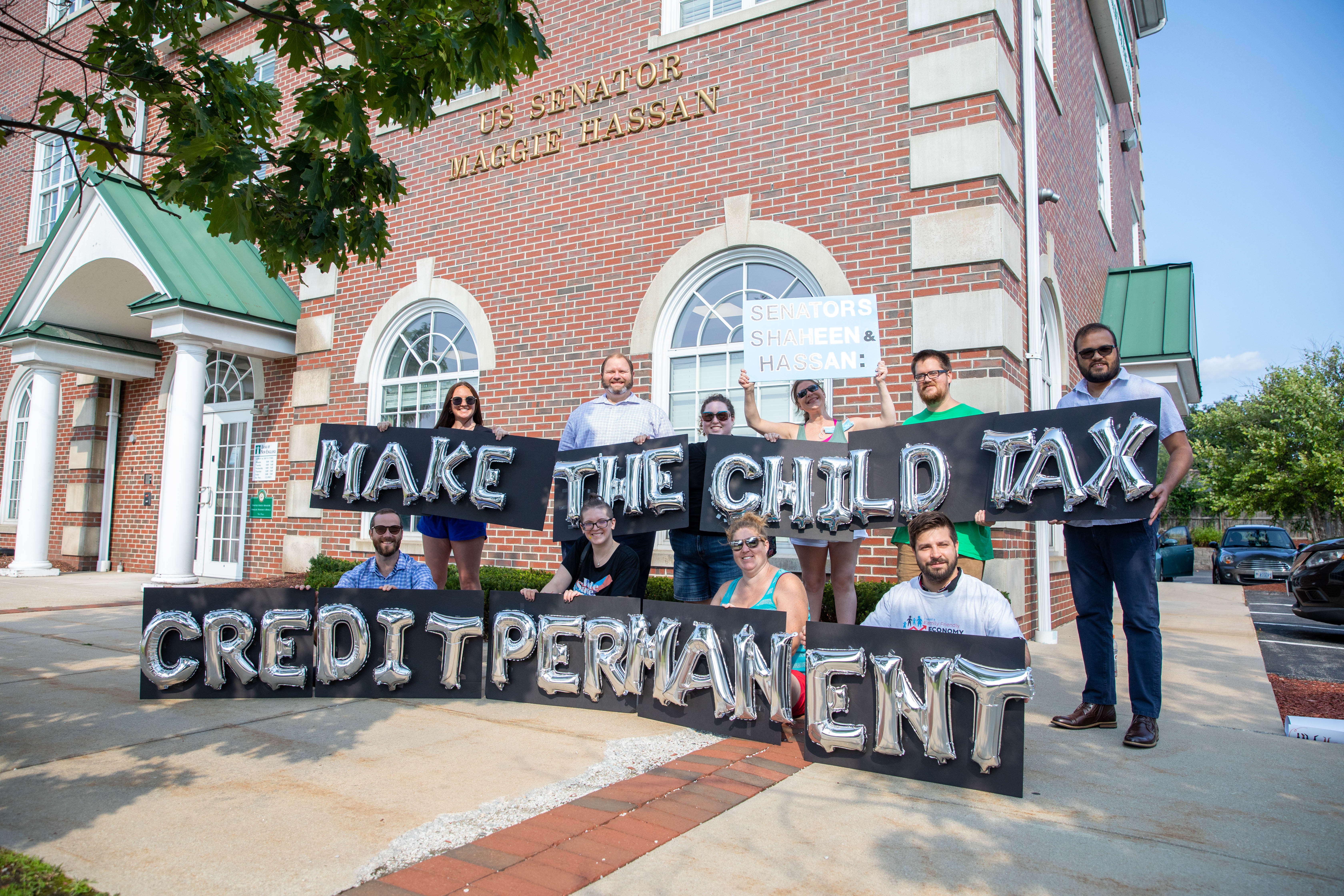 New Hampshire Parents Gather Outside Senator Hassan’s Manchester Office To Thank Her For Child Tax Credit Payments And Demand They Be Made Permanent