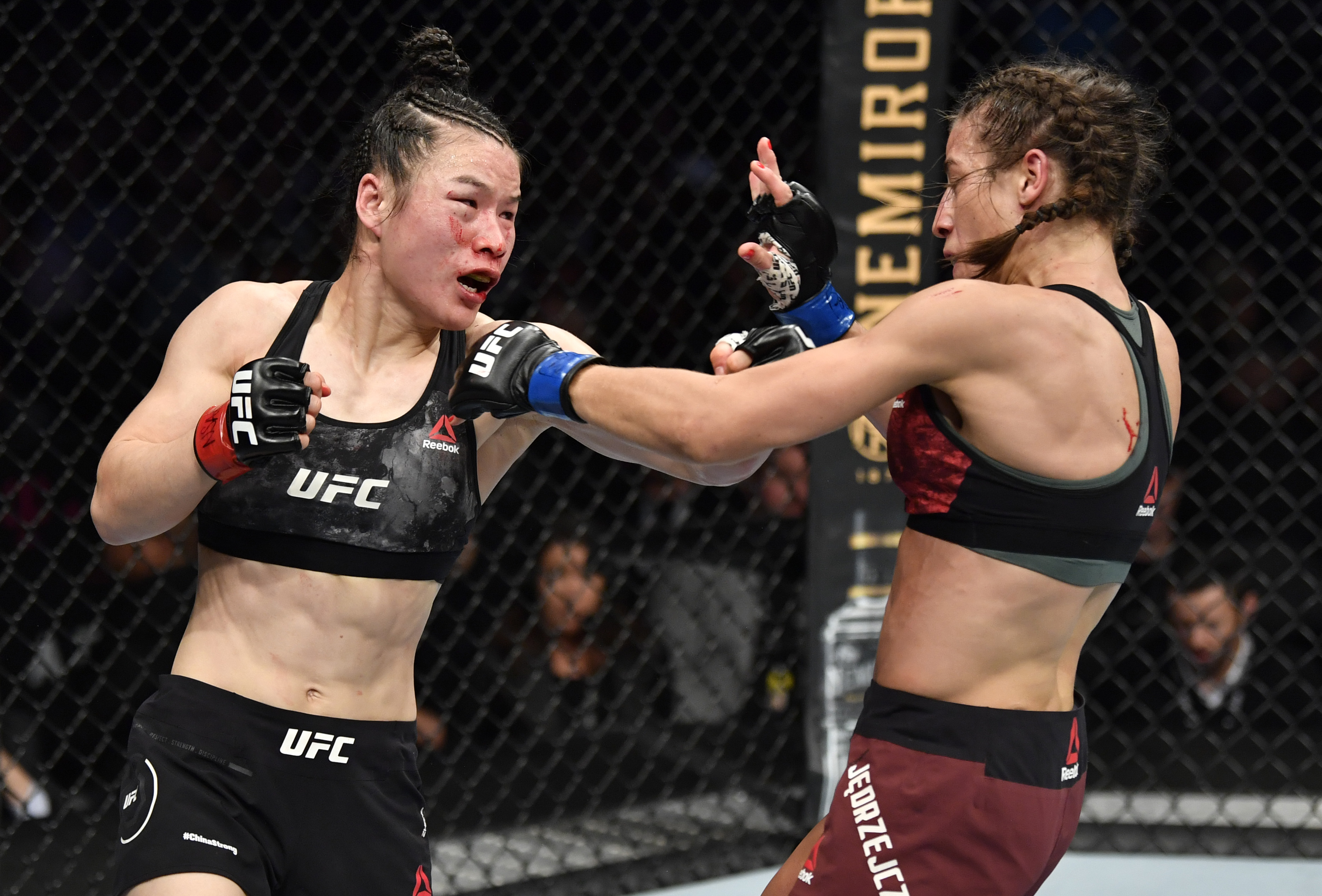 Zhang Weili vs. Joanna Jędrzejczyk at UFC 248 in March 2020. 
