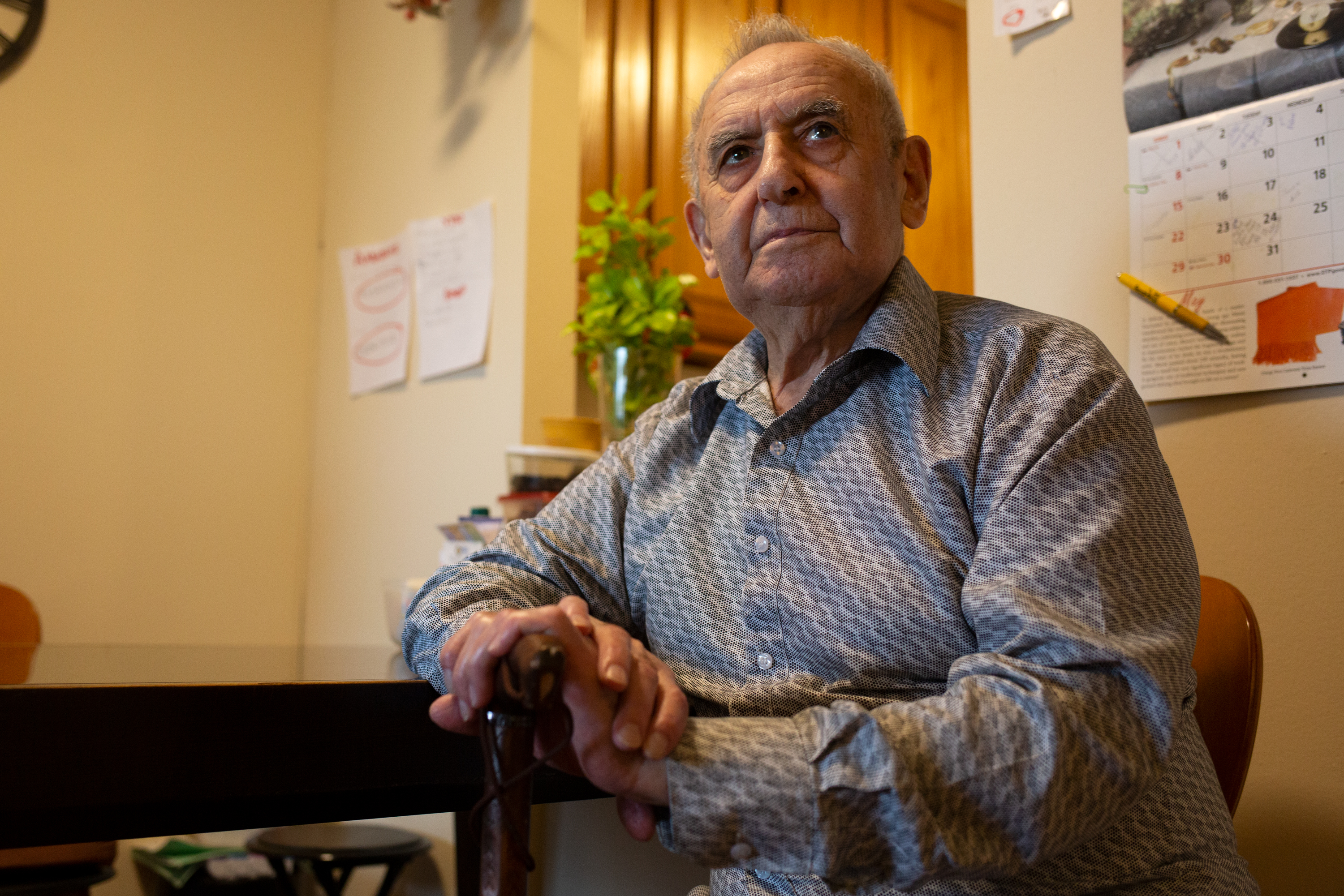 92-year-old Holocaust survivor and Bay Ridge resident Savely Kapinskiy says he has no idea how his name was put on a ballot as Democratic party official, May 4, 2022.