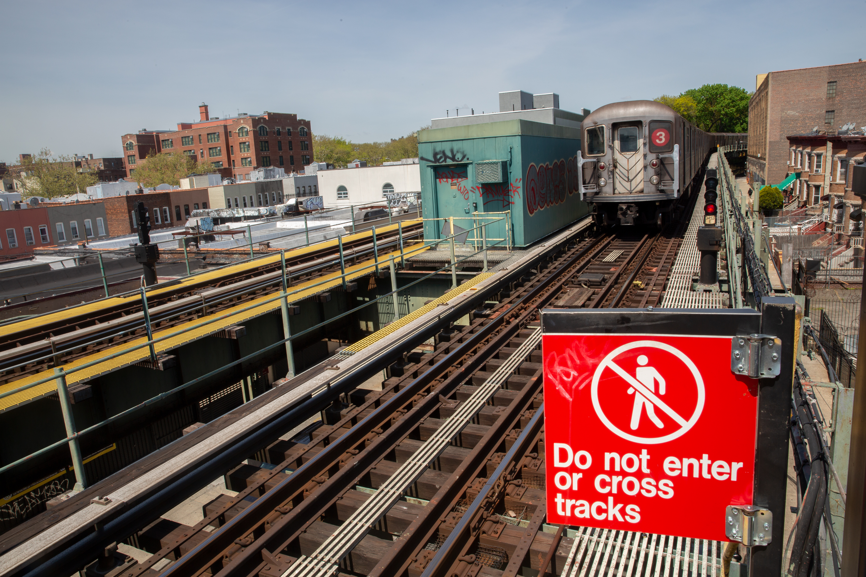 The Sutter Avenue station in Brooklyn where two French artists’ bodies were found in April. May 5, 2022.