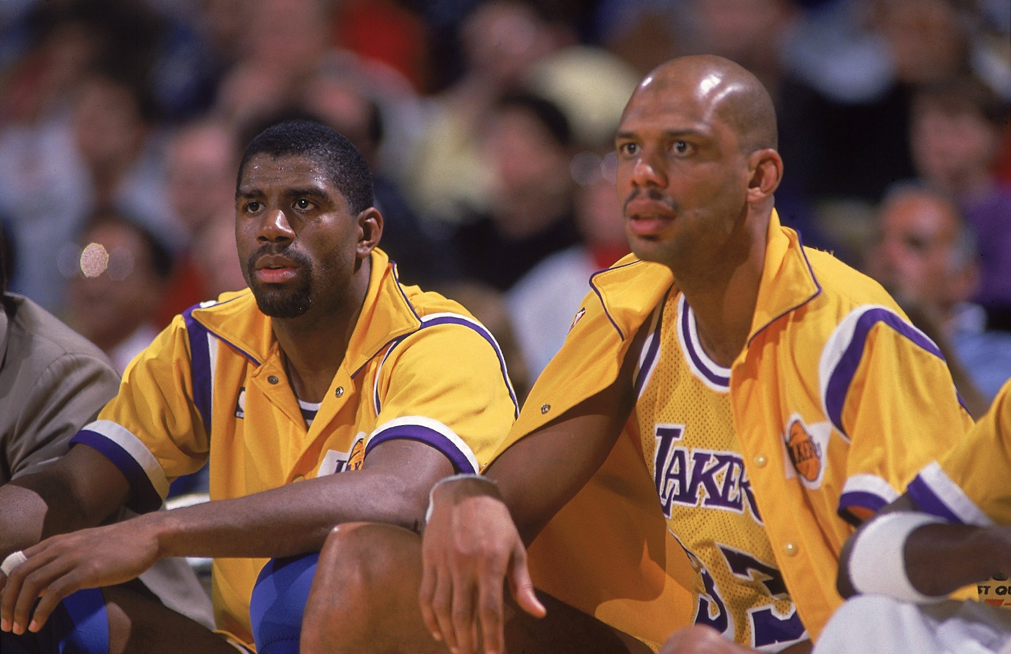 Los Angeles Lakers Magic Johnson and Kareem Abdul-Jabbar