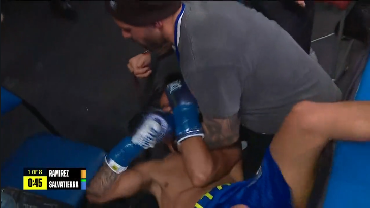 Jan Salvatierra got knocked through the ropes on the Golden Boy Boxing card.