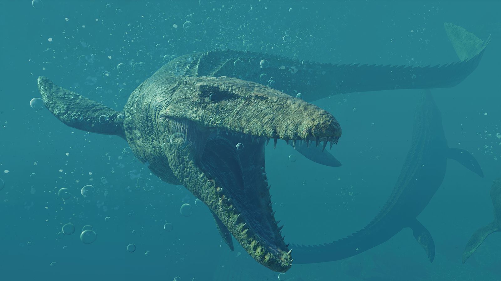 A Mosasaurus, one of the new dinosaurs in Jurassic World Evolution 2