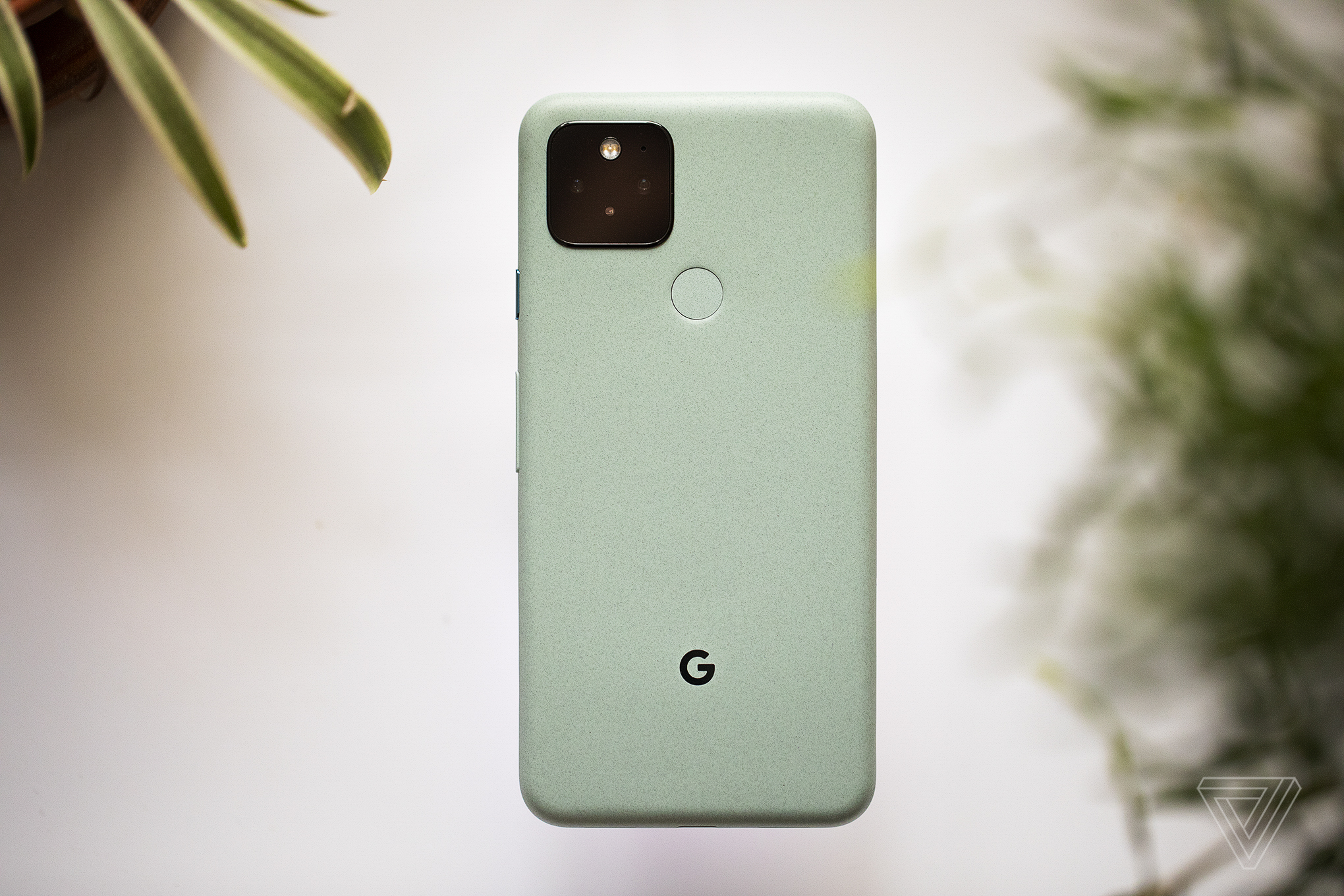 The Google Pixel 5 in “Sorta Sage” green