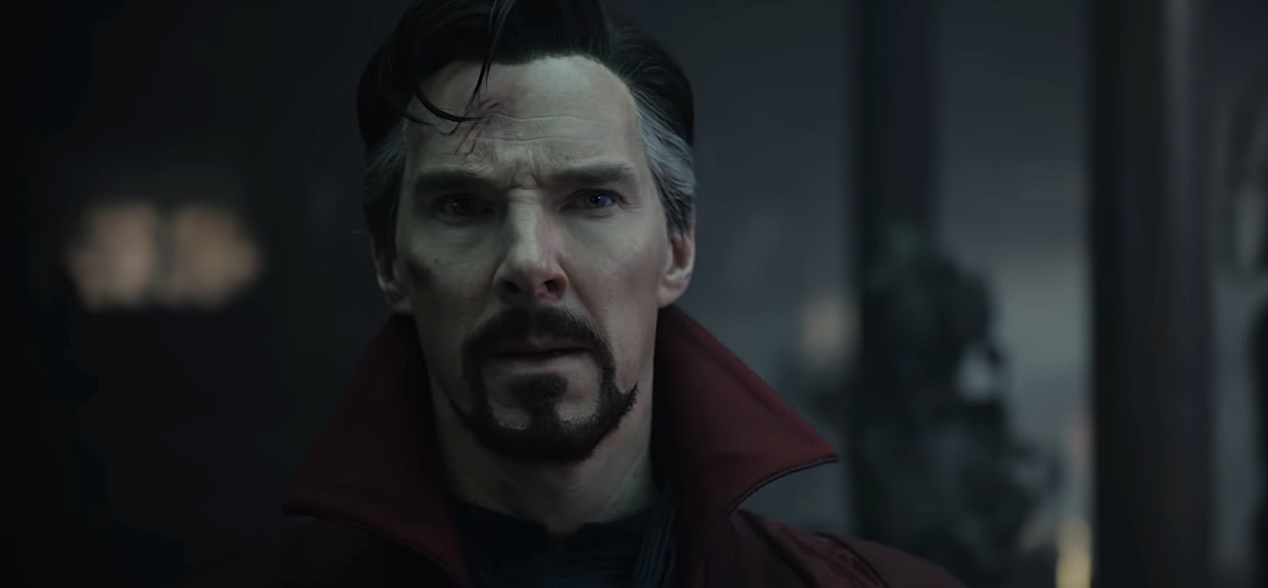 Benedict Cumberbatch as Doctor Strange, looking quizzical in the trailer for Multiverse of Madness