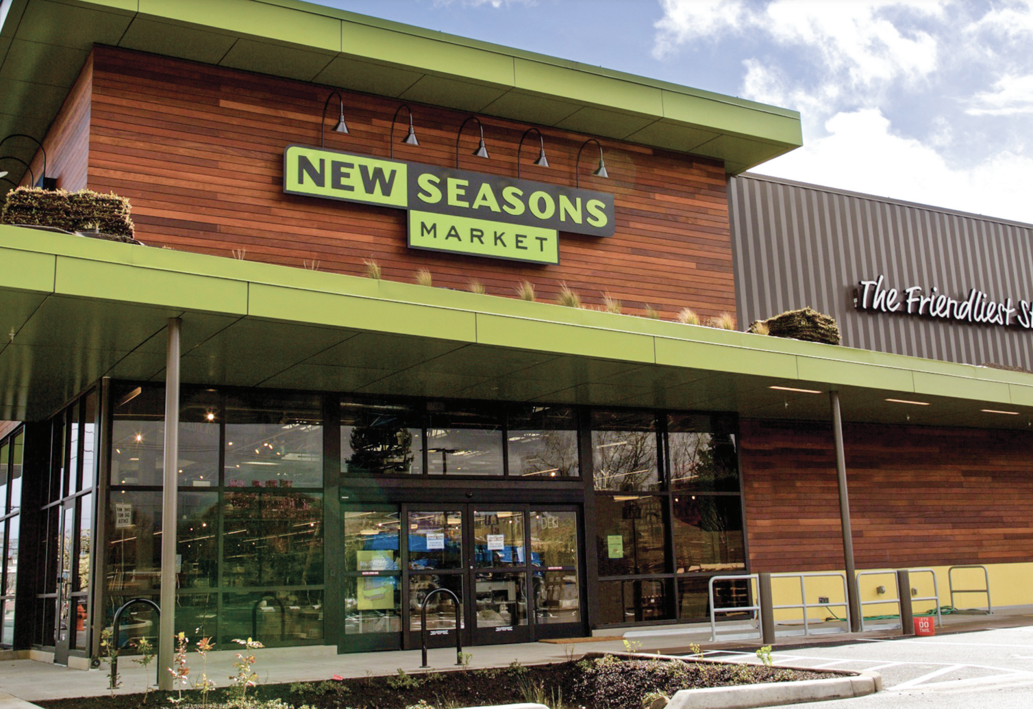New Seasons’s wooden facade in Portland, Oregon.