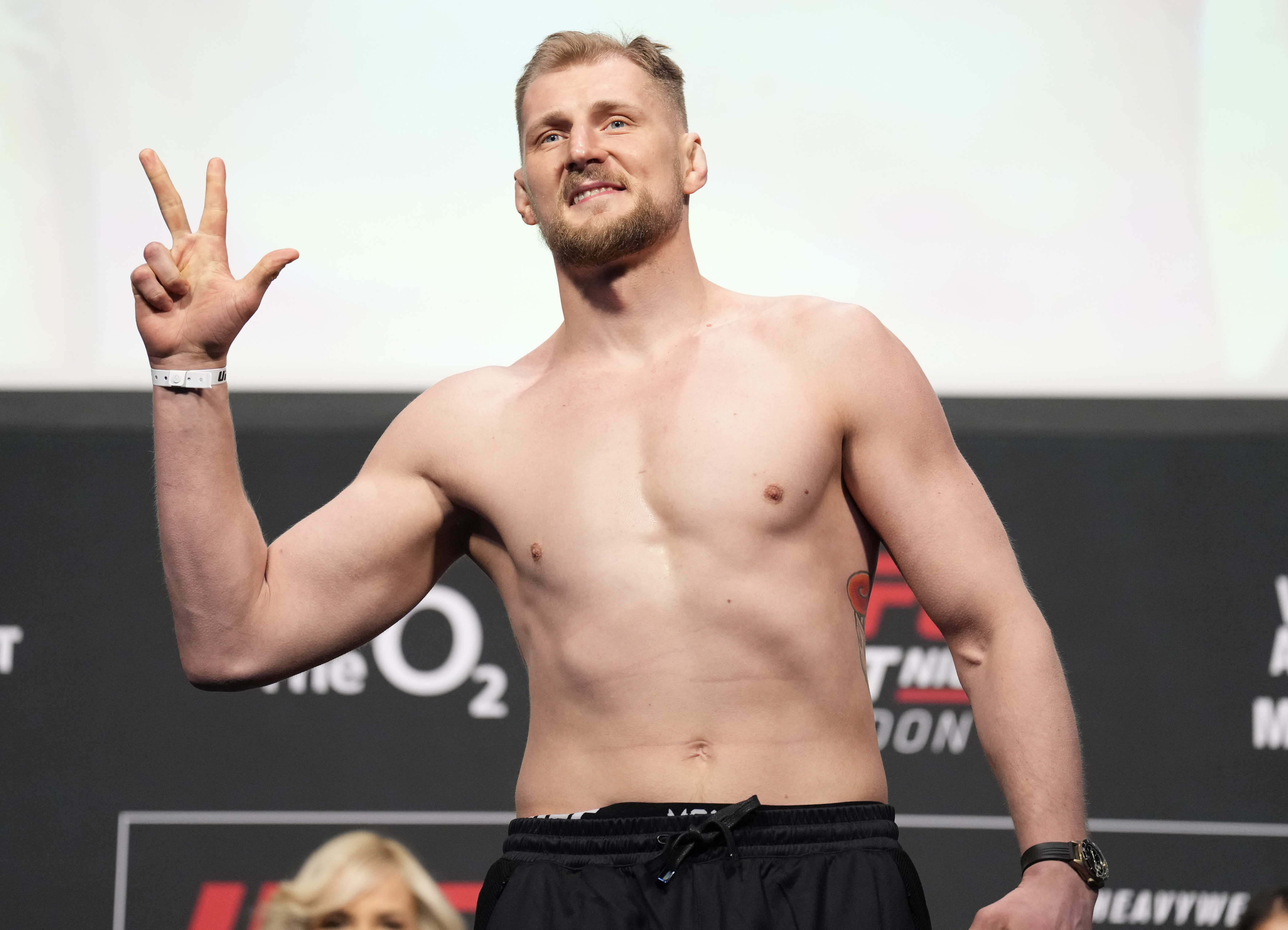 Alexander Volkov when he weighed in to fight Tom Aspinall at UFC London.