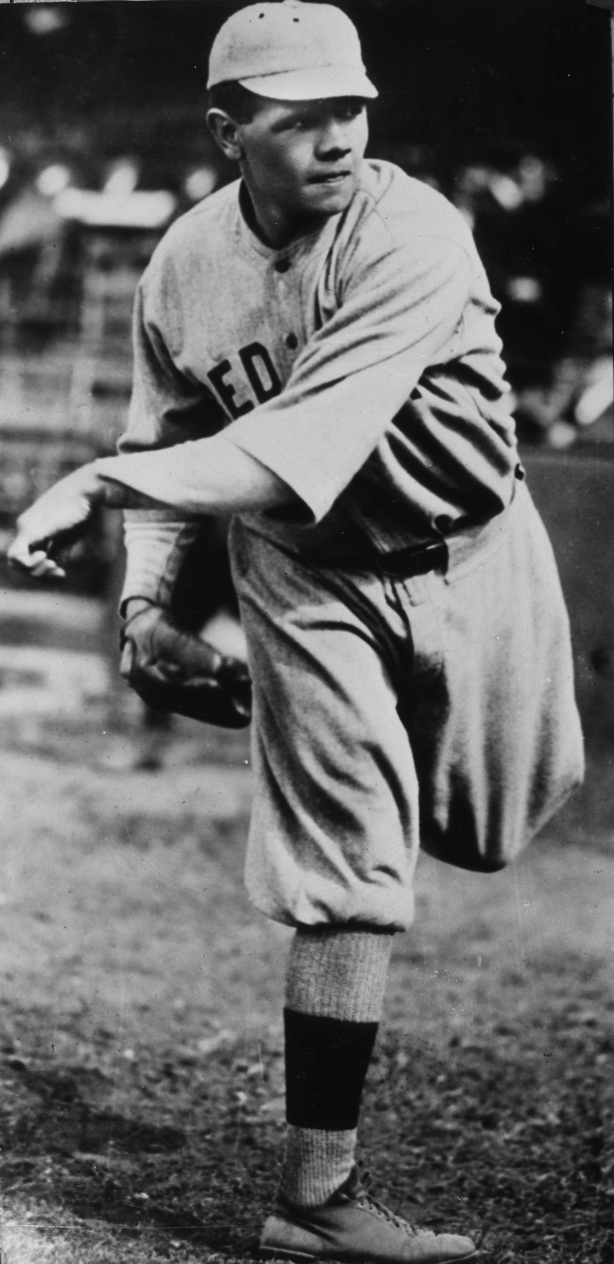 Babe Ruth Warms Up for Boston
