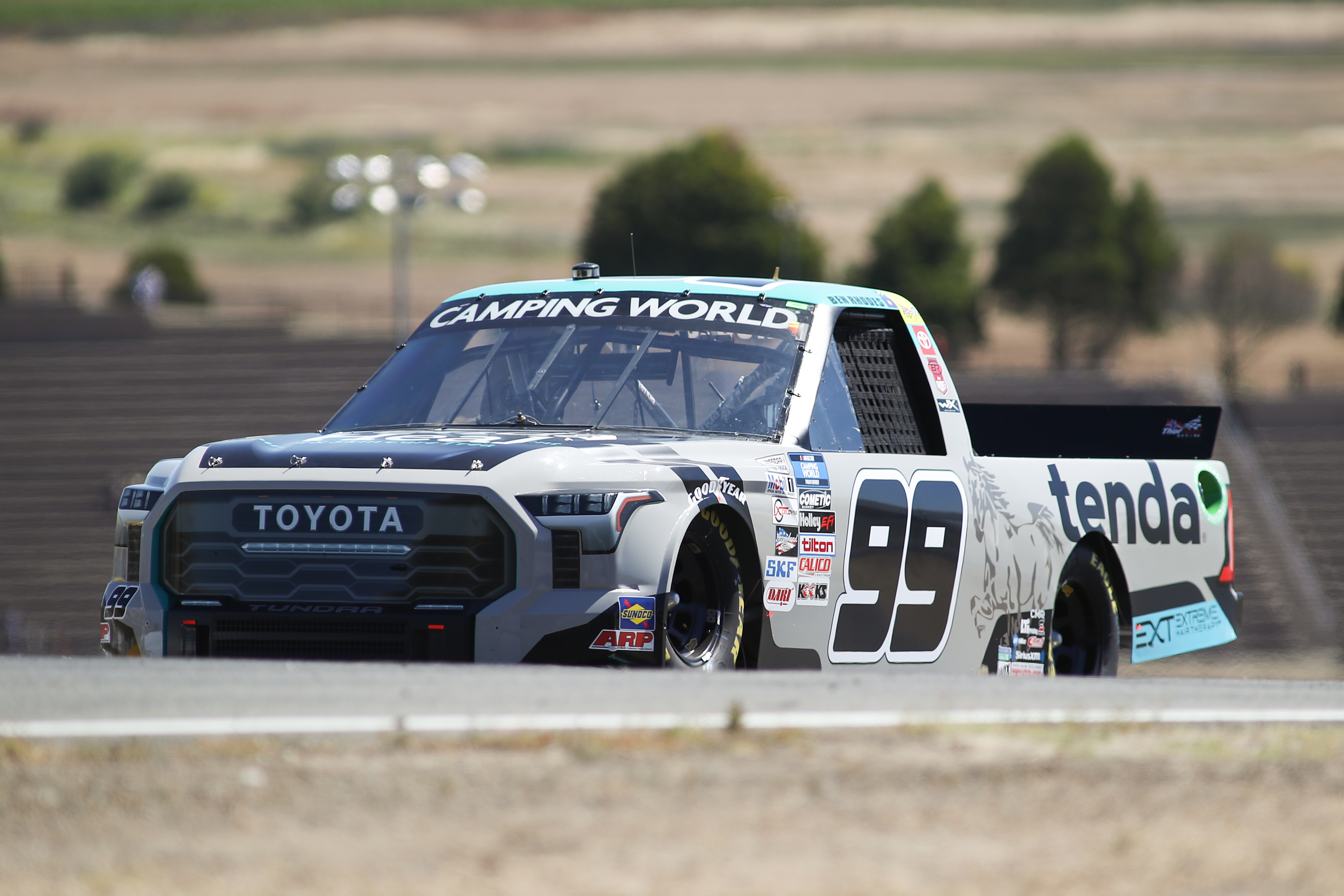 Ben Rhodes (99) driving a Toyota for ThorSport Racing during the qualifying round in the NASCAR Camping World Truck Series DoorDash 250 on June 11, 2022 at Sonoma Raceway in Sonoma, CA