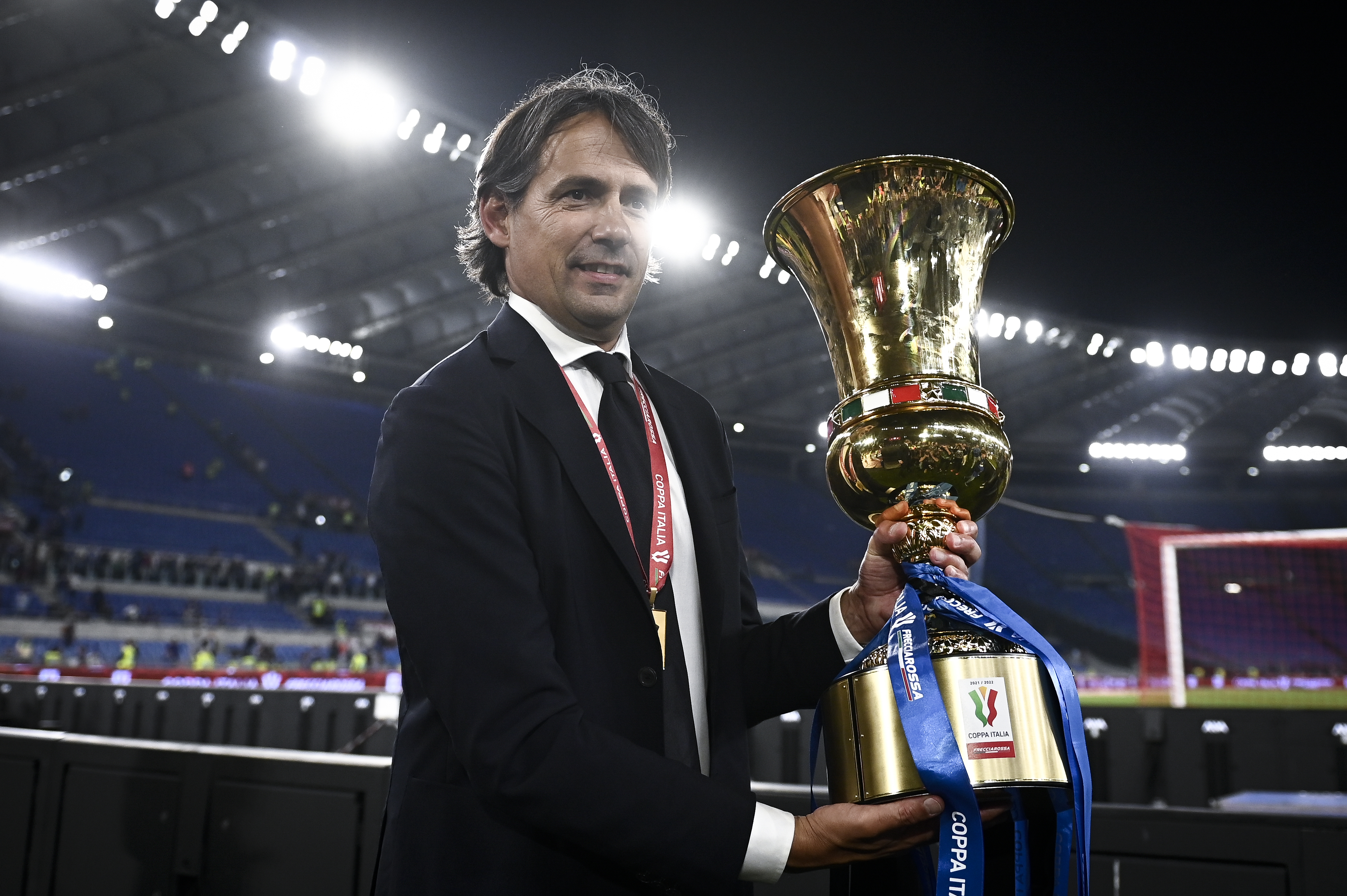 Simone Inzaghi, head coach of FC Internazionale, poses with...