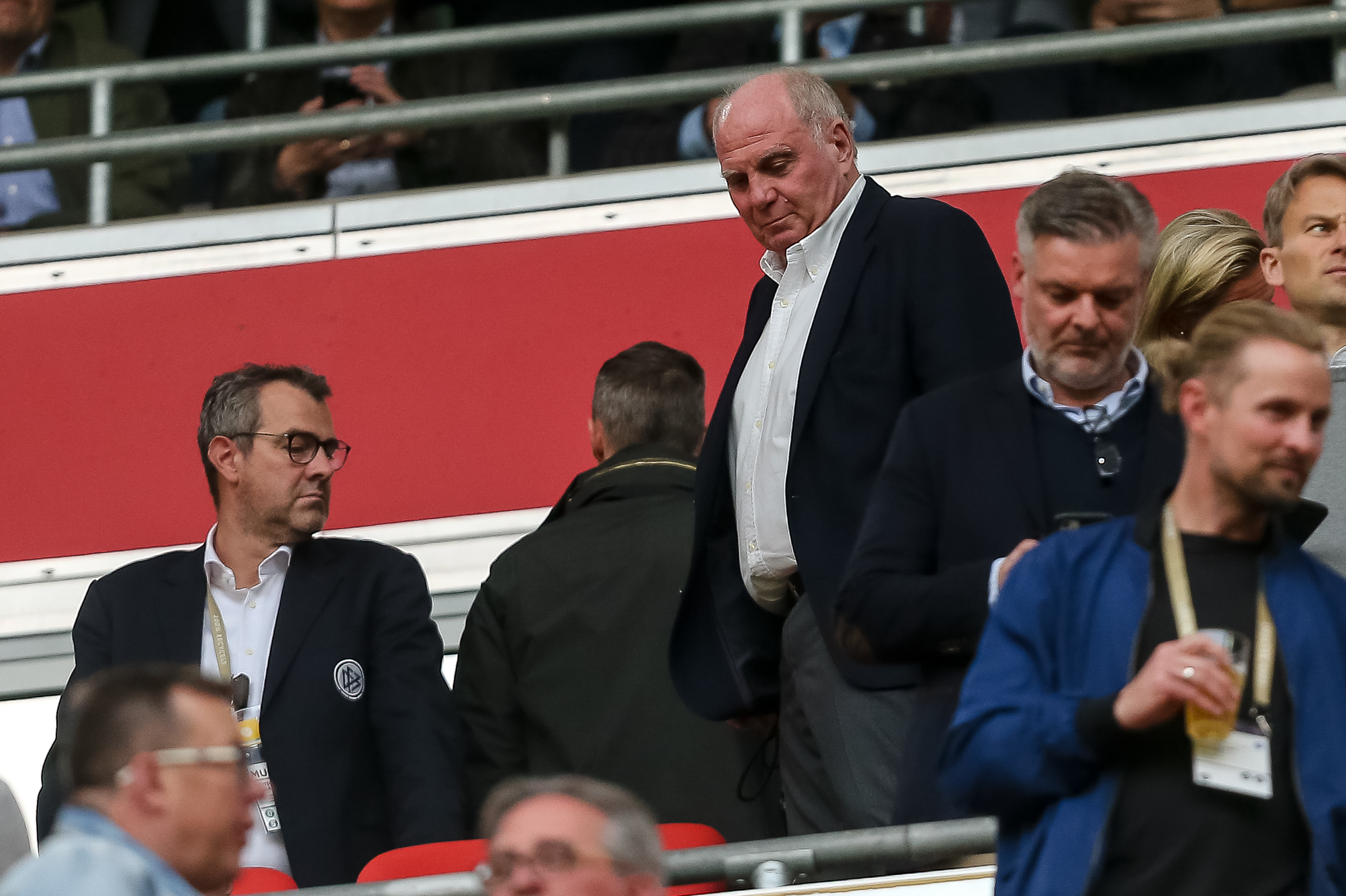Uli in the stands, looking down as Germany take on England in Nations League action on June 7, 2022