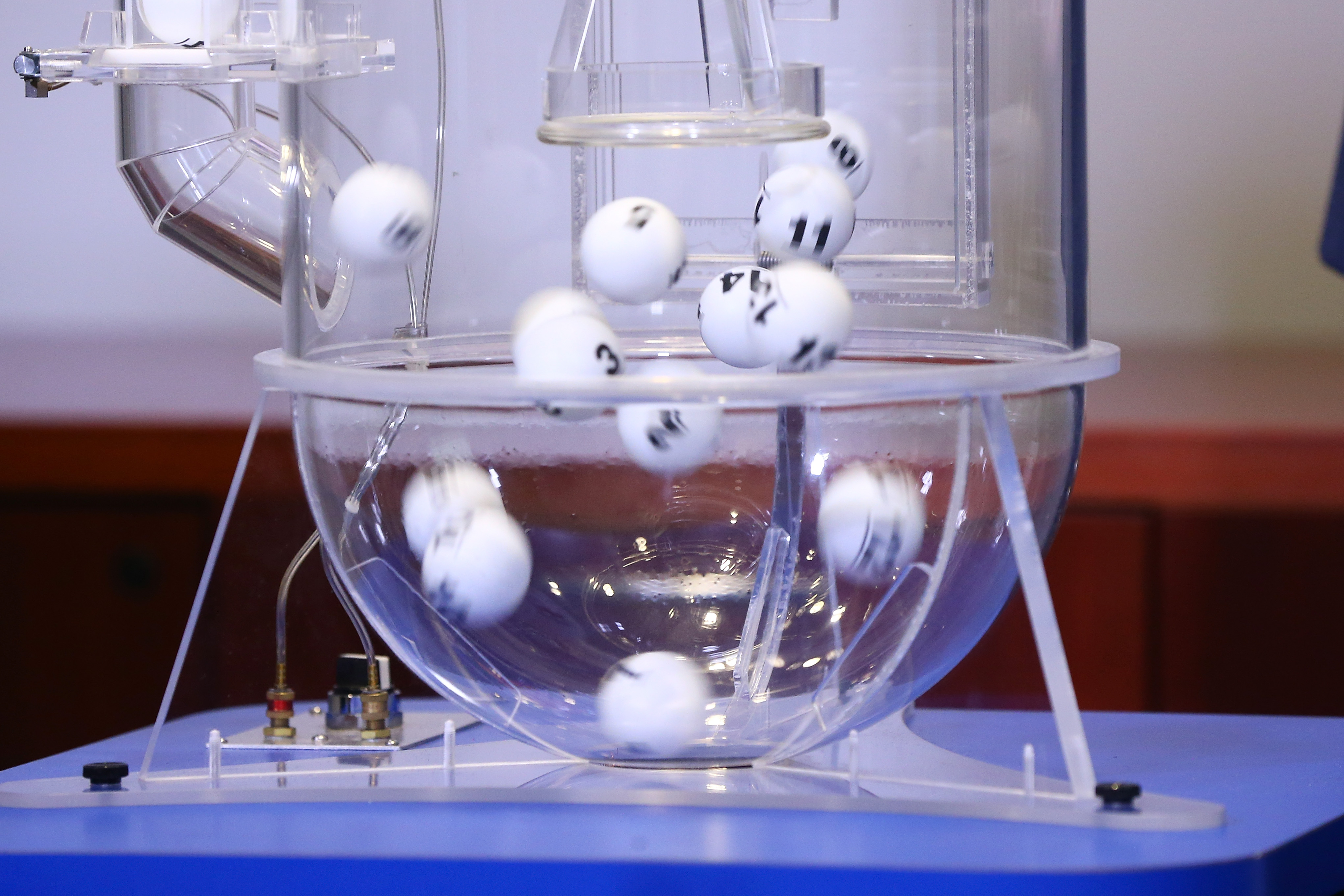 The Lottery ball are seen during the 2021 NHL Draft Lottery on June 02, 2021 at the NHL Network’s studio in Secaucus, New Jersey.
