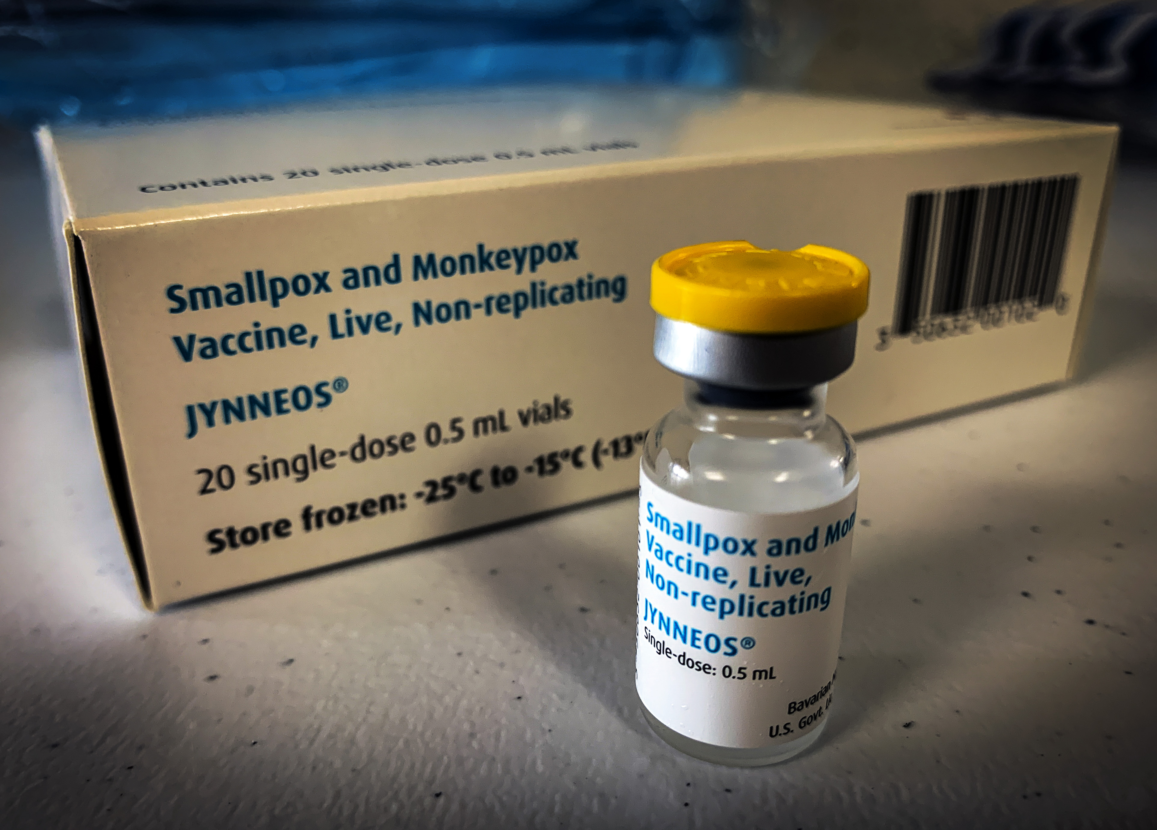 A vaccine vial at a DC clinic for monkeypox on June 28 in Washington, DC.