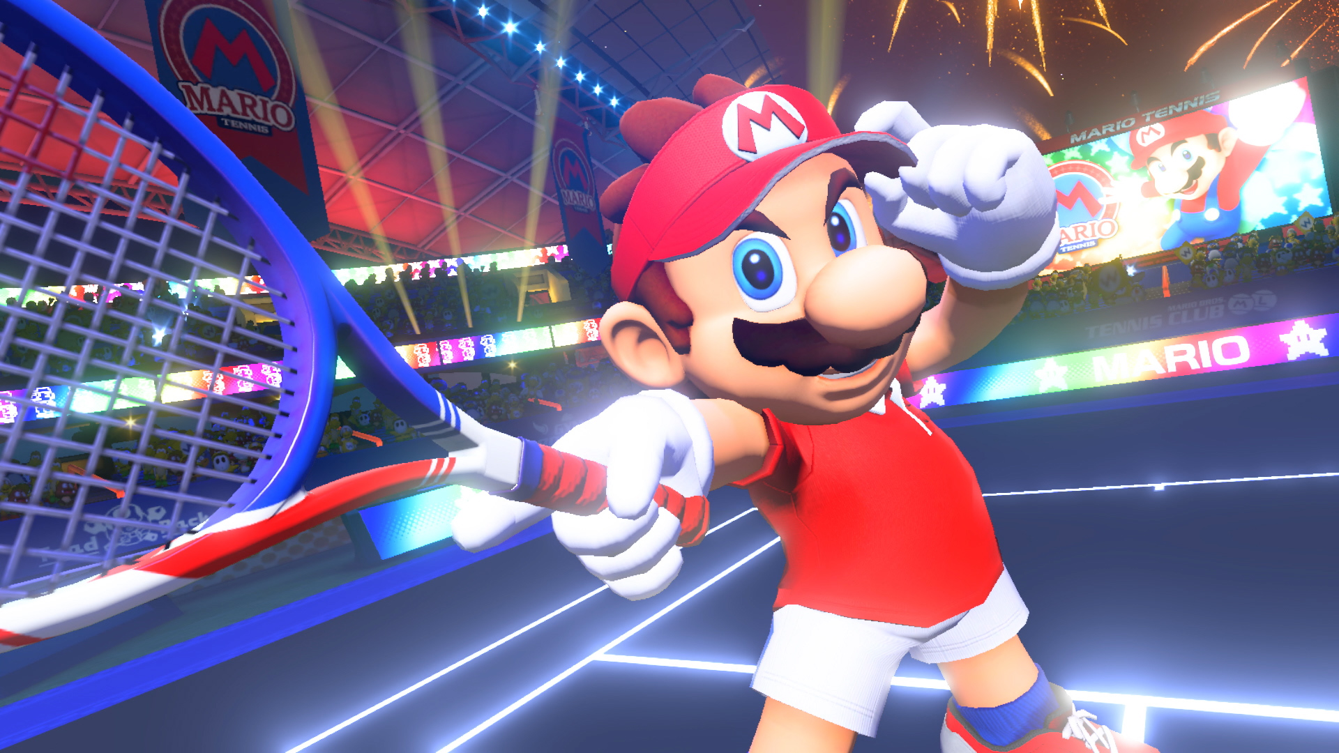 Mario Tennis Aces - Mario holding out his racket