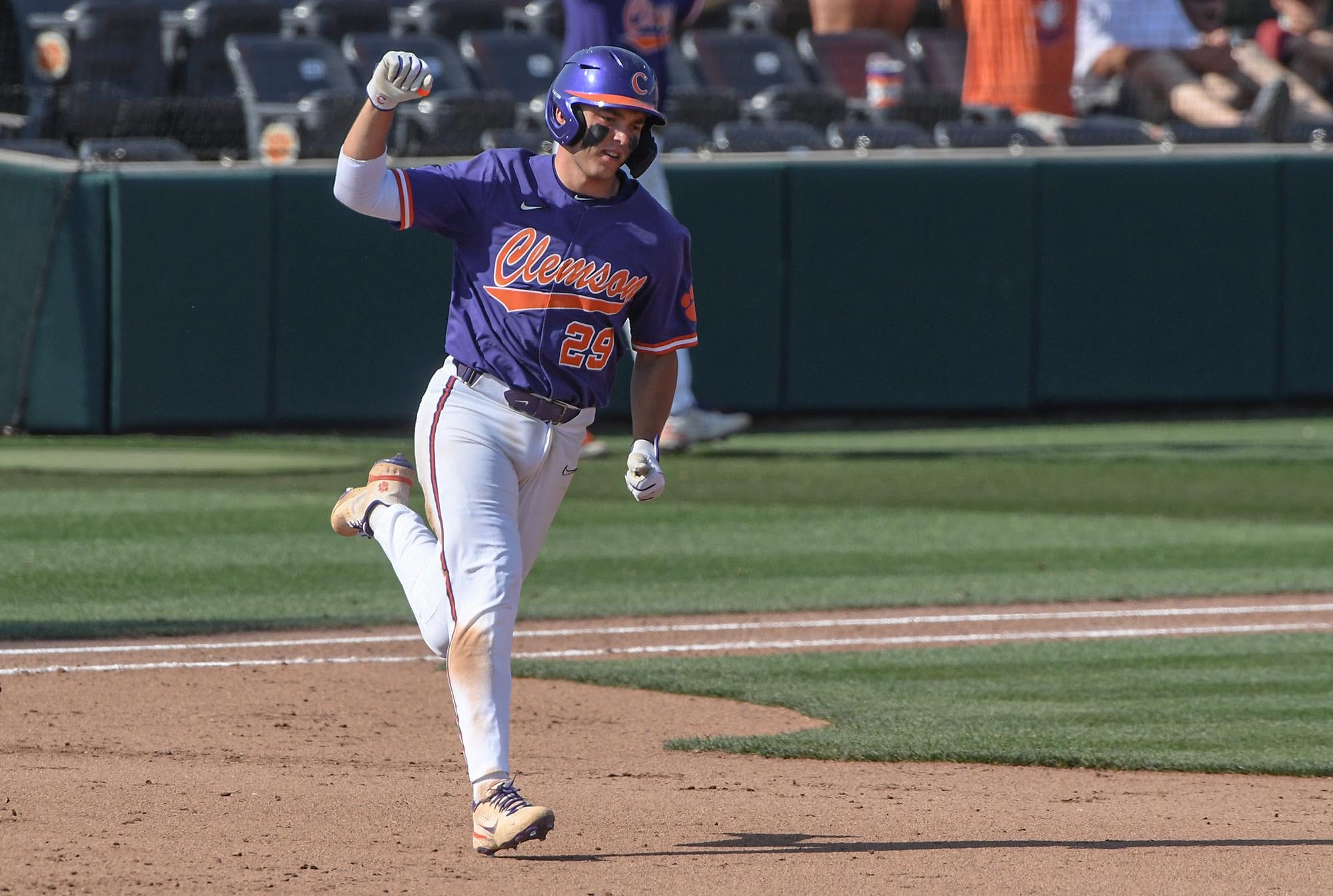 Max Wagner, the Orioles second round pick, rounds the bases after hitting a three-run home run for Clemson.