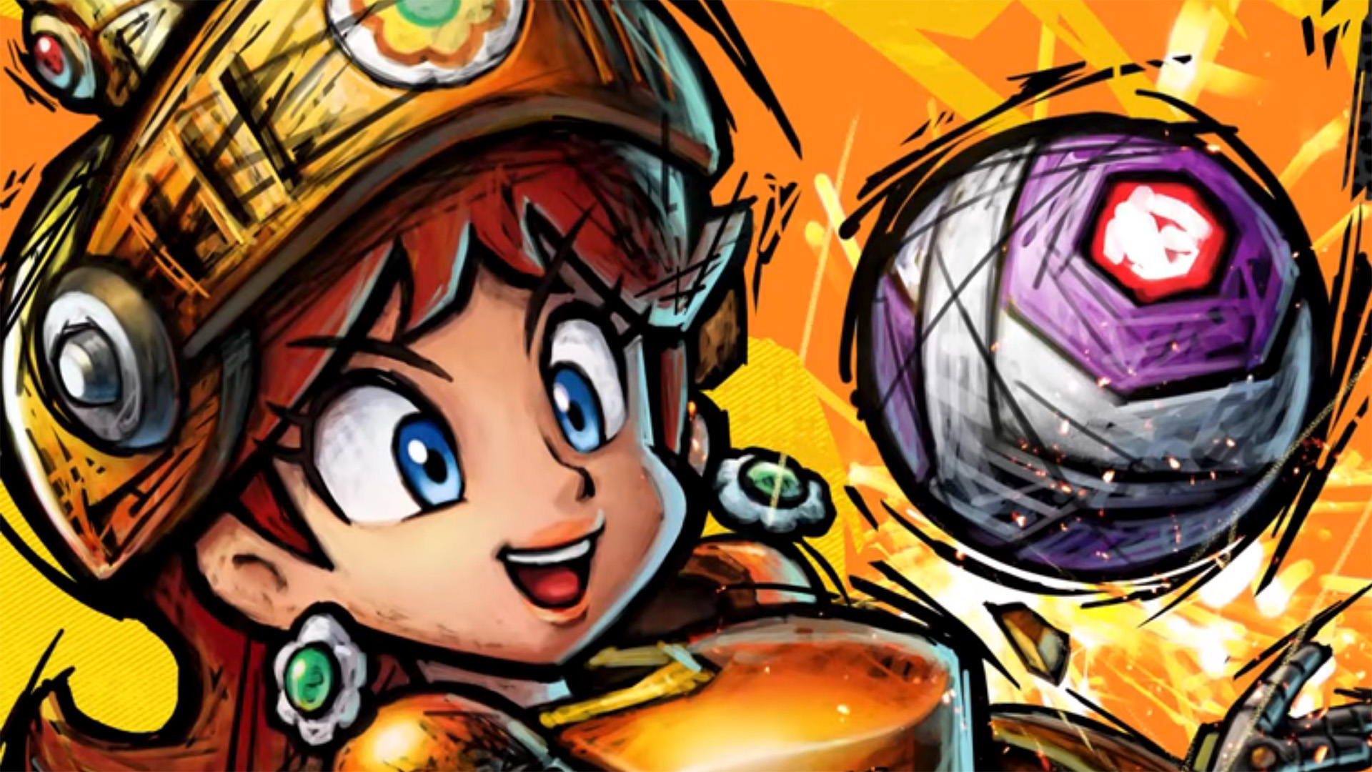 Artwork of Daisy bumping a soccer ball from Mario Strikers: Battle League