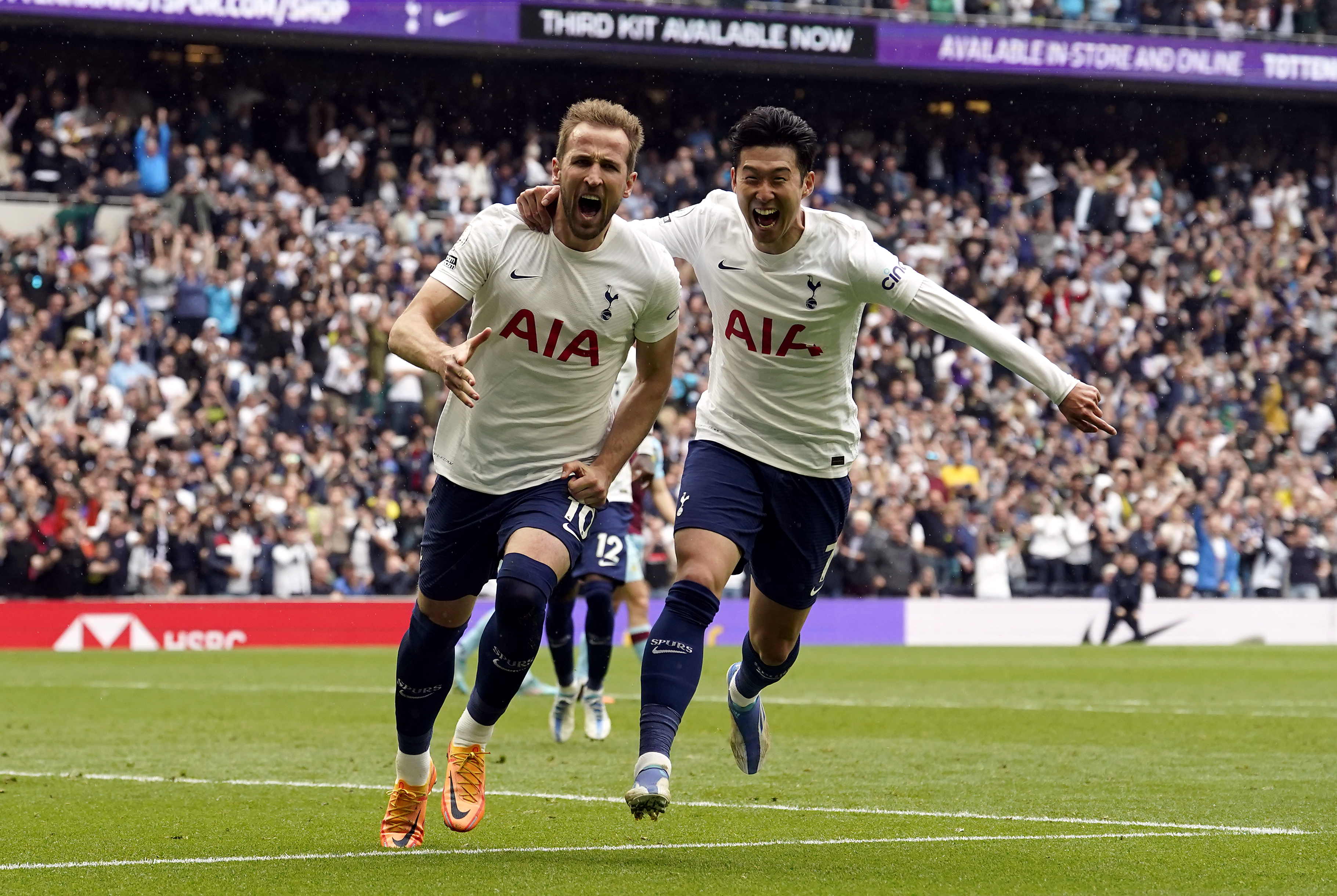 Harry Kane celebrates with team-mate Son Heung-min - Tottenham Hotspur - Premier League