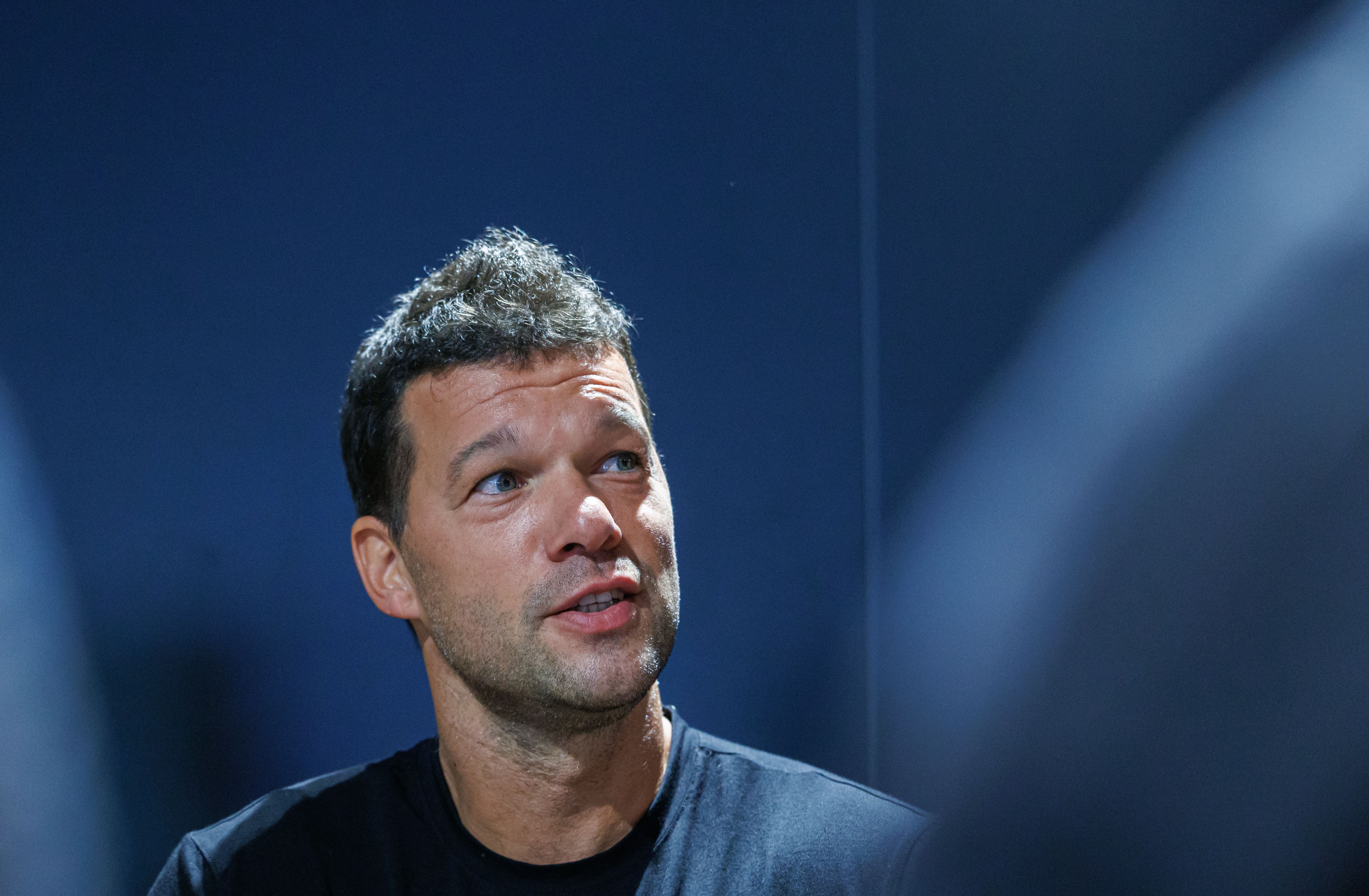 Ballack speaks at the DAZN experts press briefing