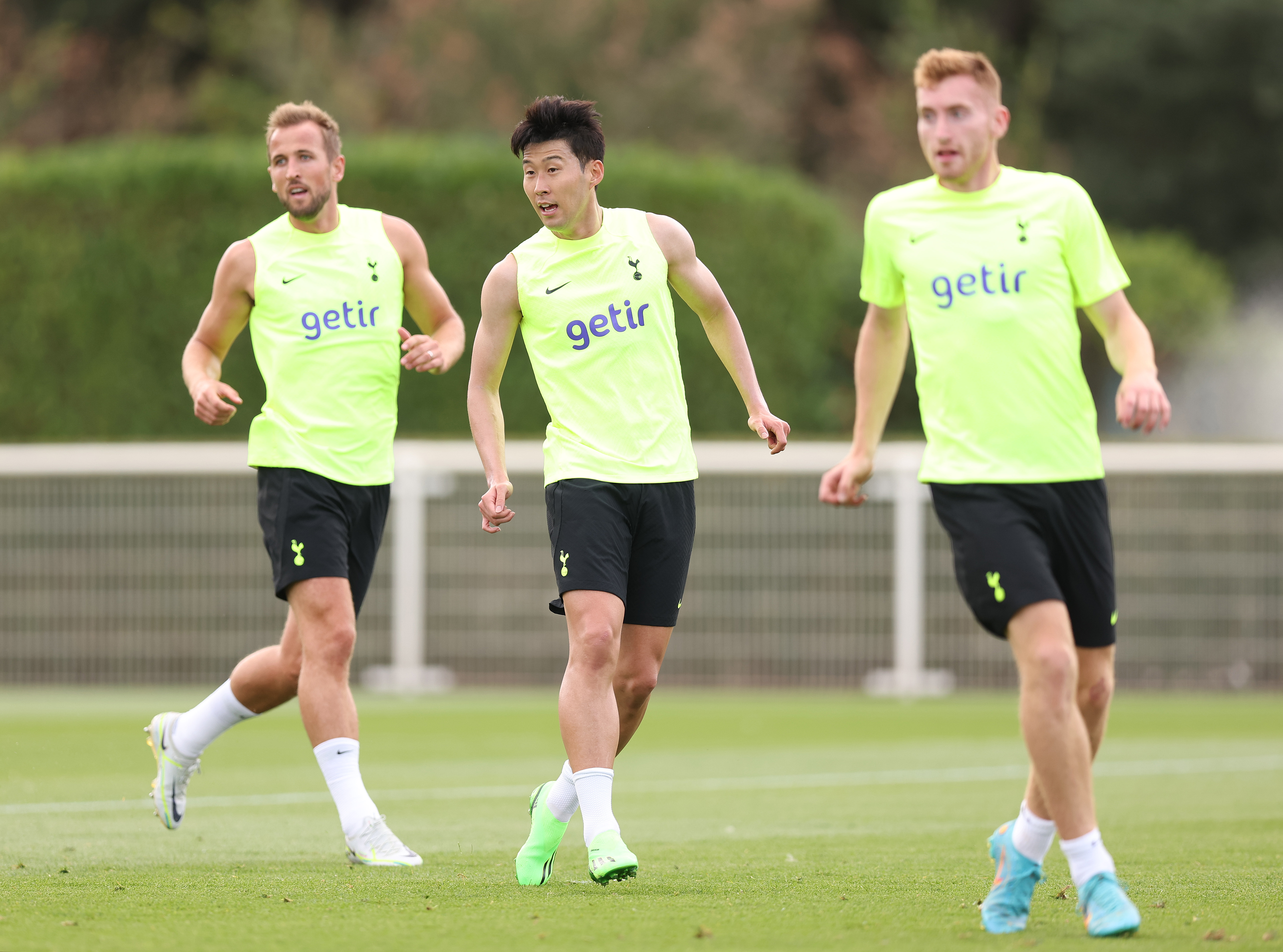 Harry Kane, Heung-Min Son and Dejan Kulusevski - Tottenham Hotspur Training Session - Premier League