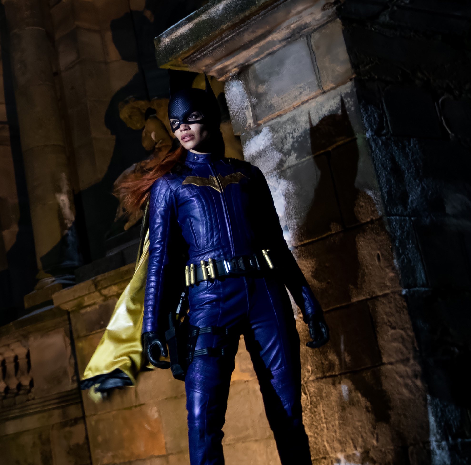 Leslie Grace in costume as Batgirl in the now-canceled movie