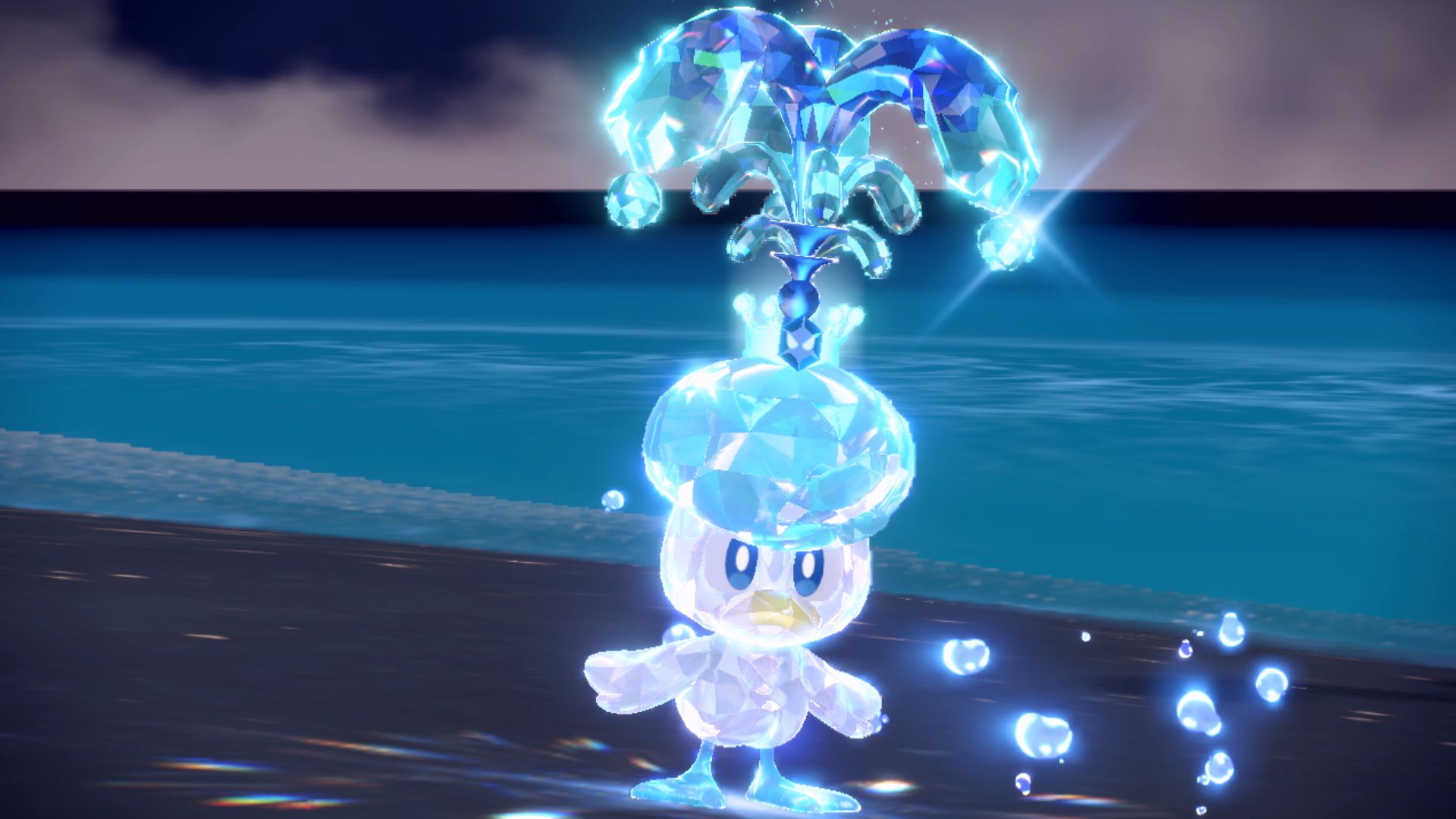 quaxly in Pokémon Scarlet and Violet in its Terastal Phenomenon form