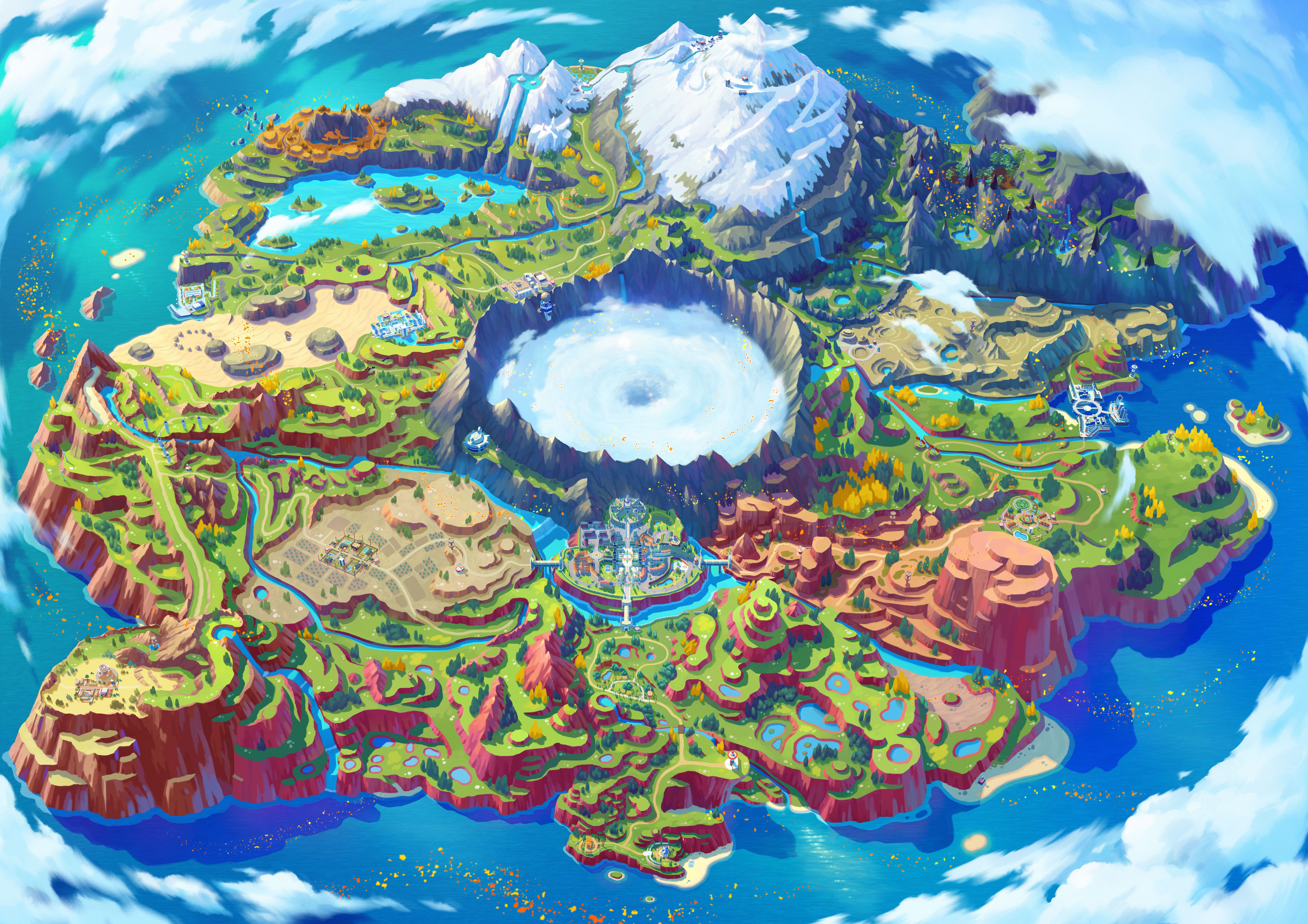 a colorful map of pokemon’s paldea region