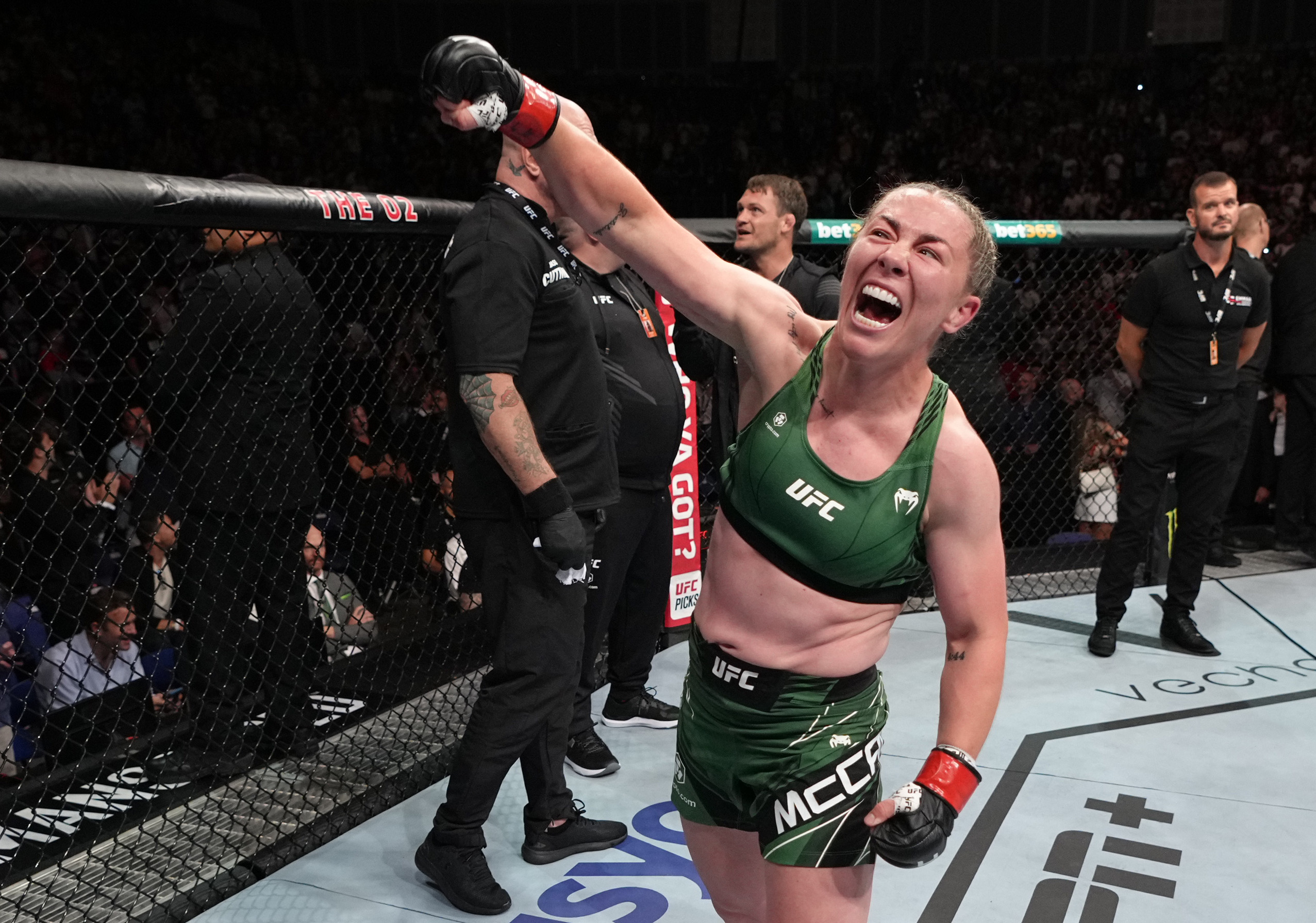 Molly McCann at UFC London in July 2022. 