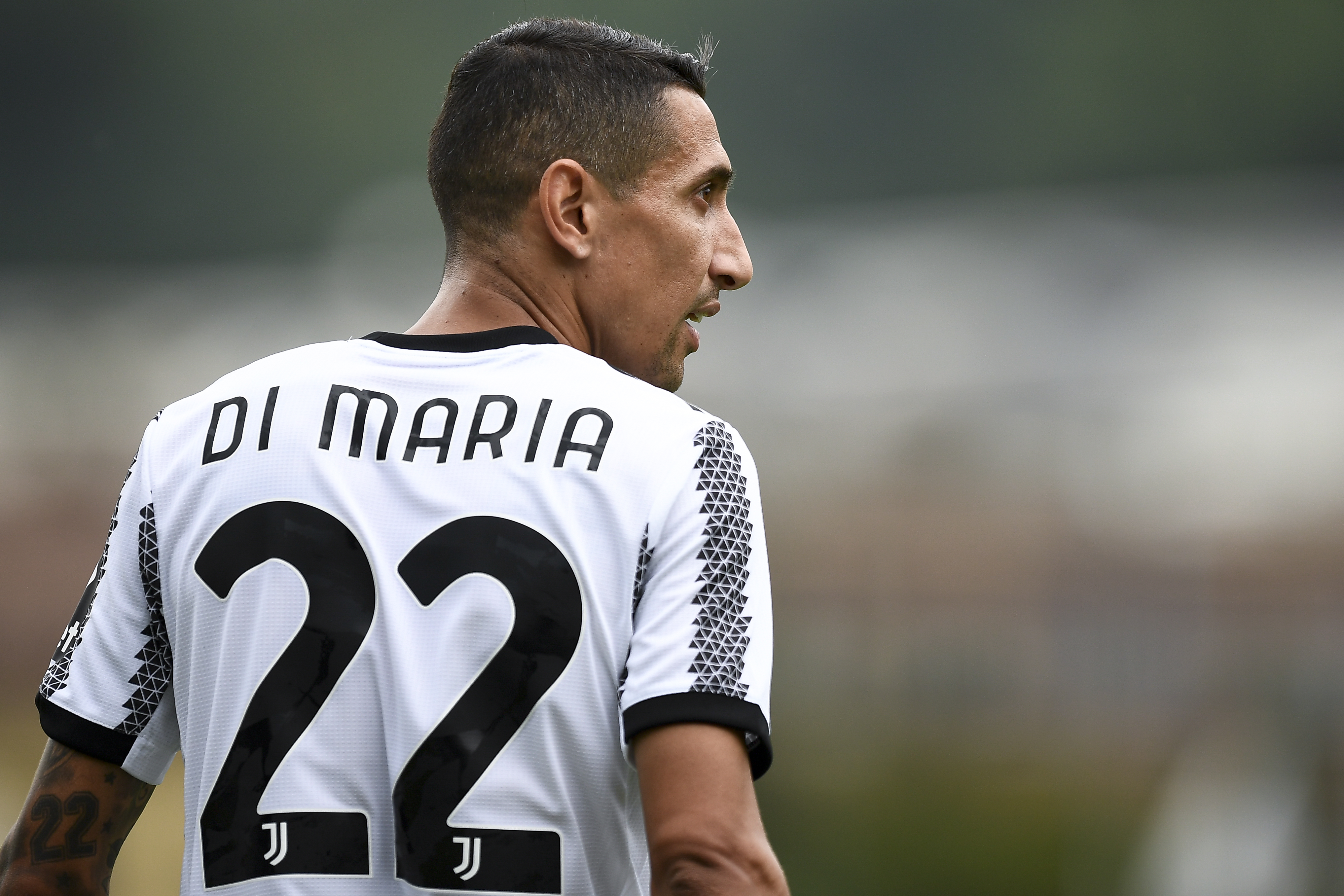 Angel Di Maria of Juventus FC looks on during the pre-season...