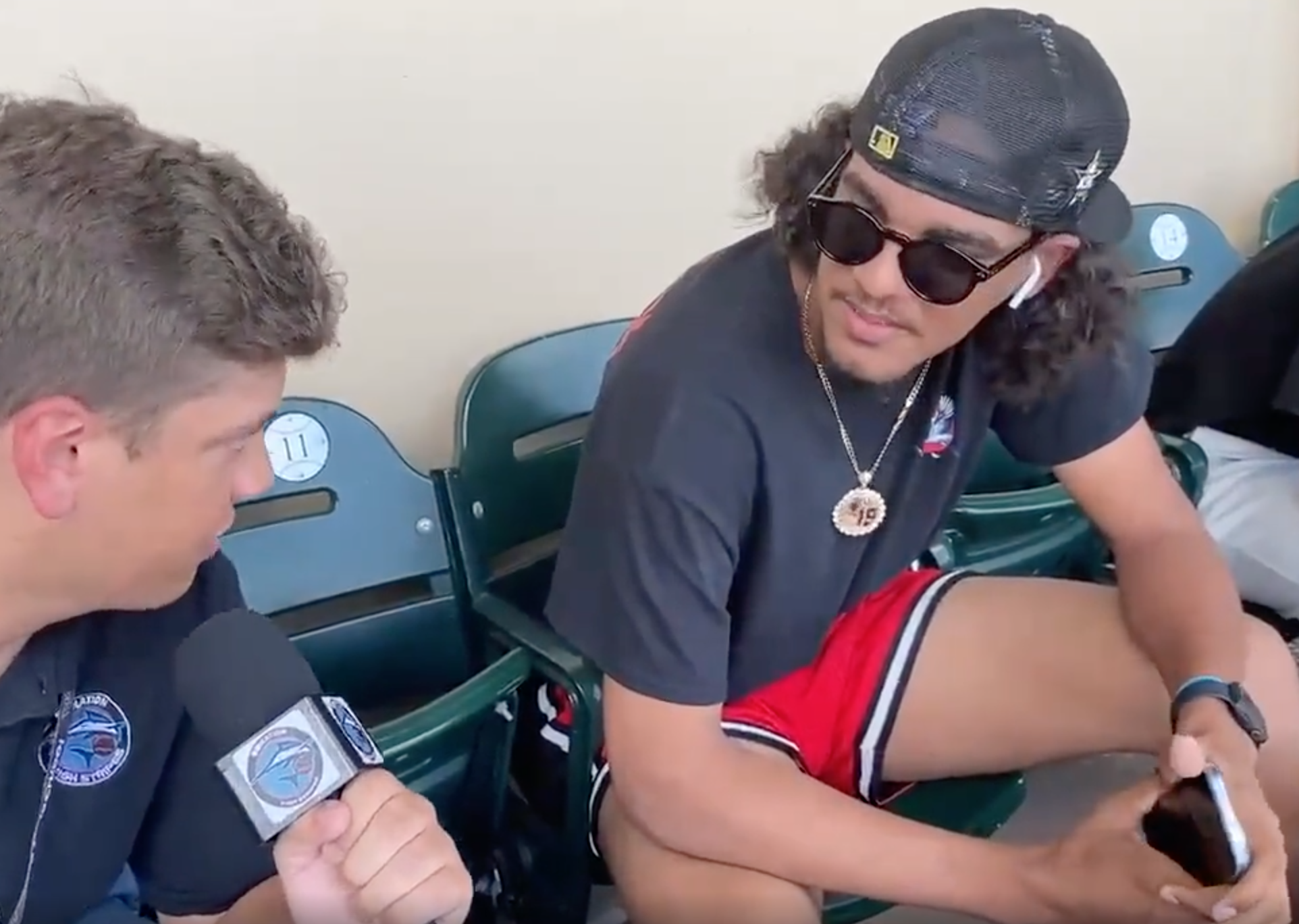 Marlins top prospect RHP Eury Pérez attends Sunday’s Jupiter Hammerheads game in street clothes