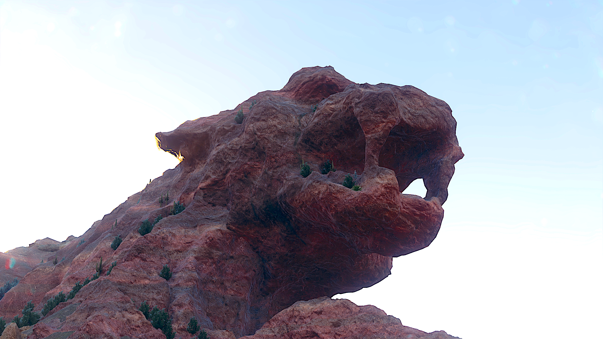 An image of a panther-shaped rock formation in Saints Row.