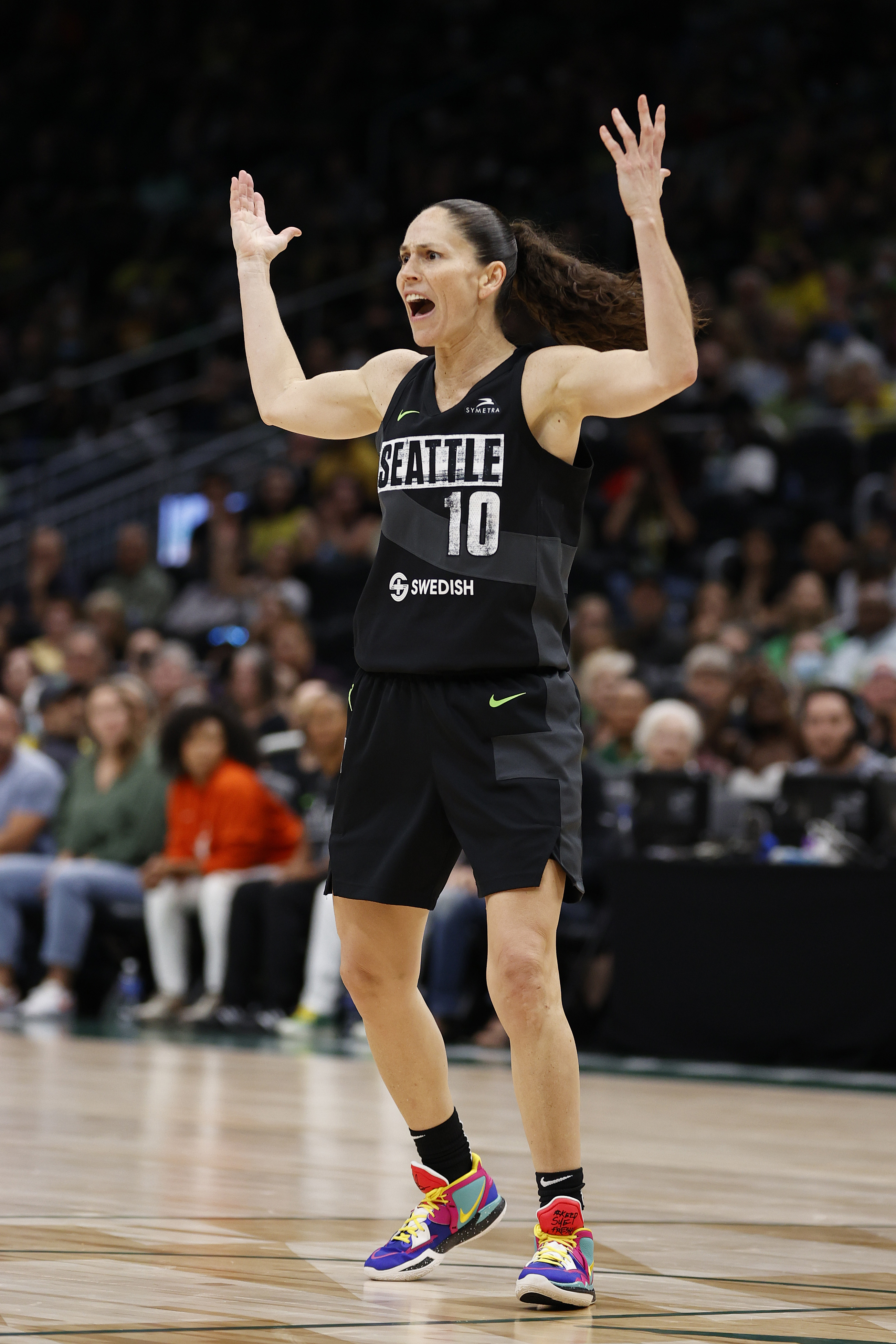 AUGUST 21: in Round 1 Game 2 of the WNBA playoffs at Climate Pledge Arena on August 21, 2022 in Seattle, Washington.&nbsp;