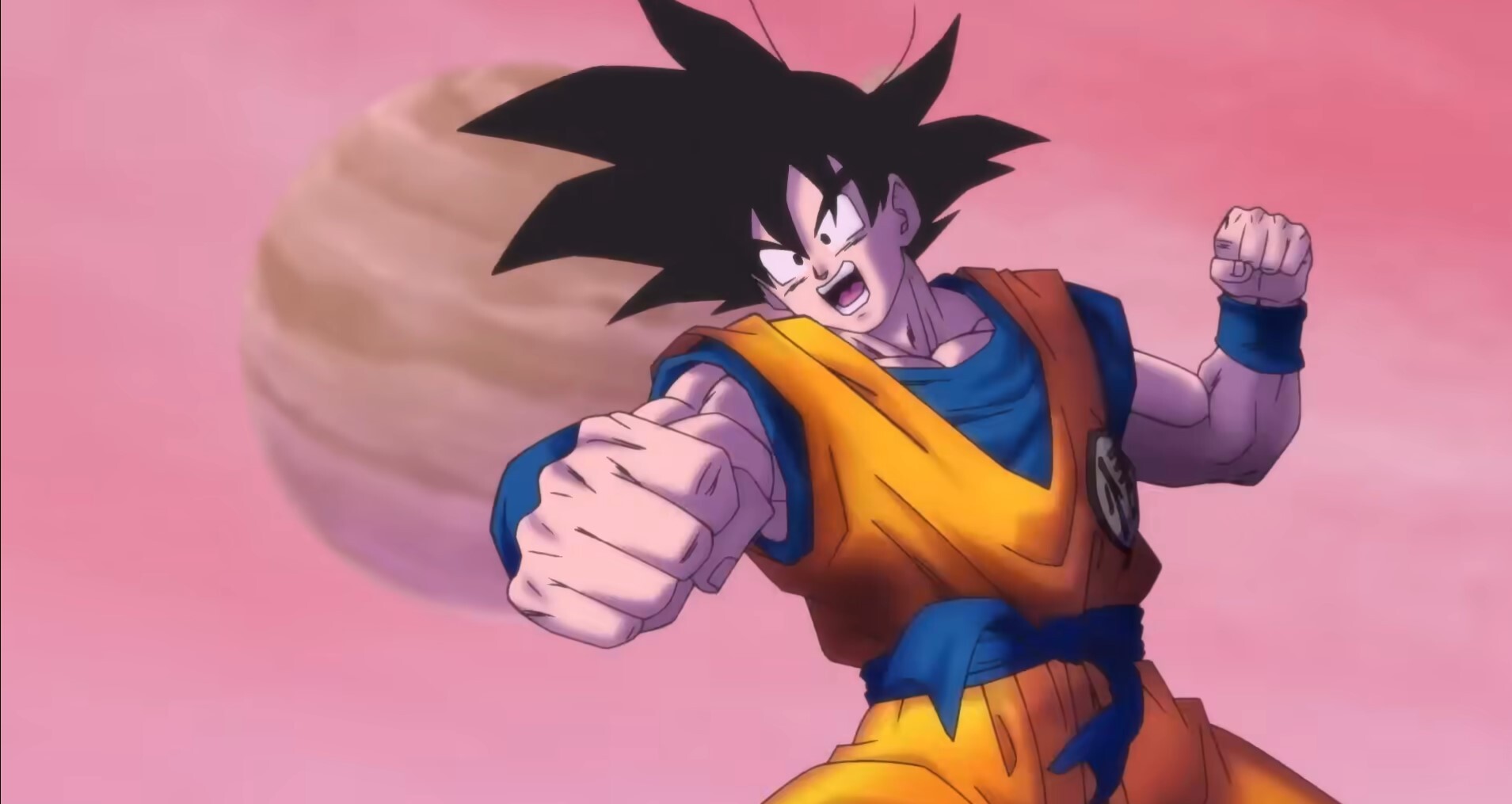 Goku delivering a punch in Dragon Ball Super: Super Hero