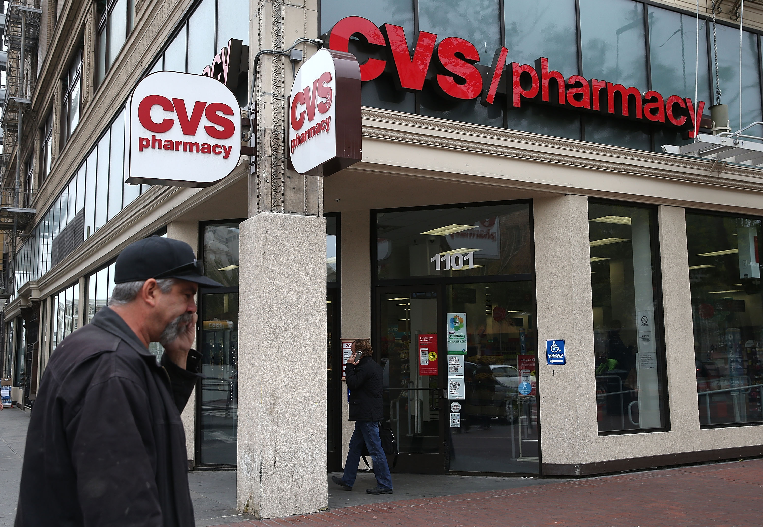 The outside of a CVS.