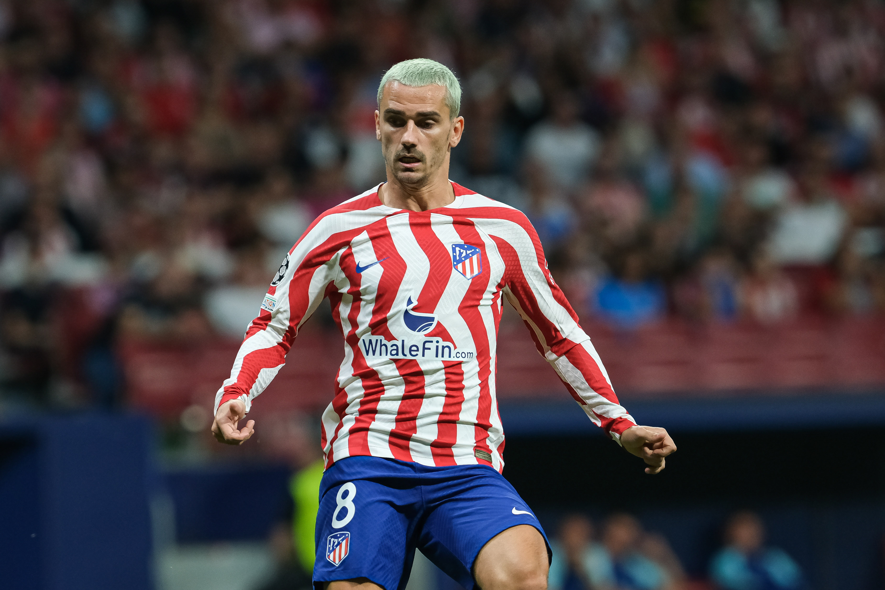 Antoine Griezmann of Atletico Madrid seen in action during...