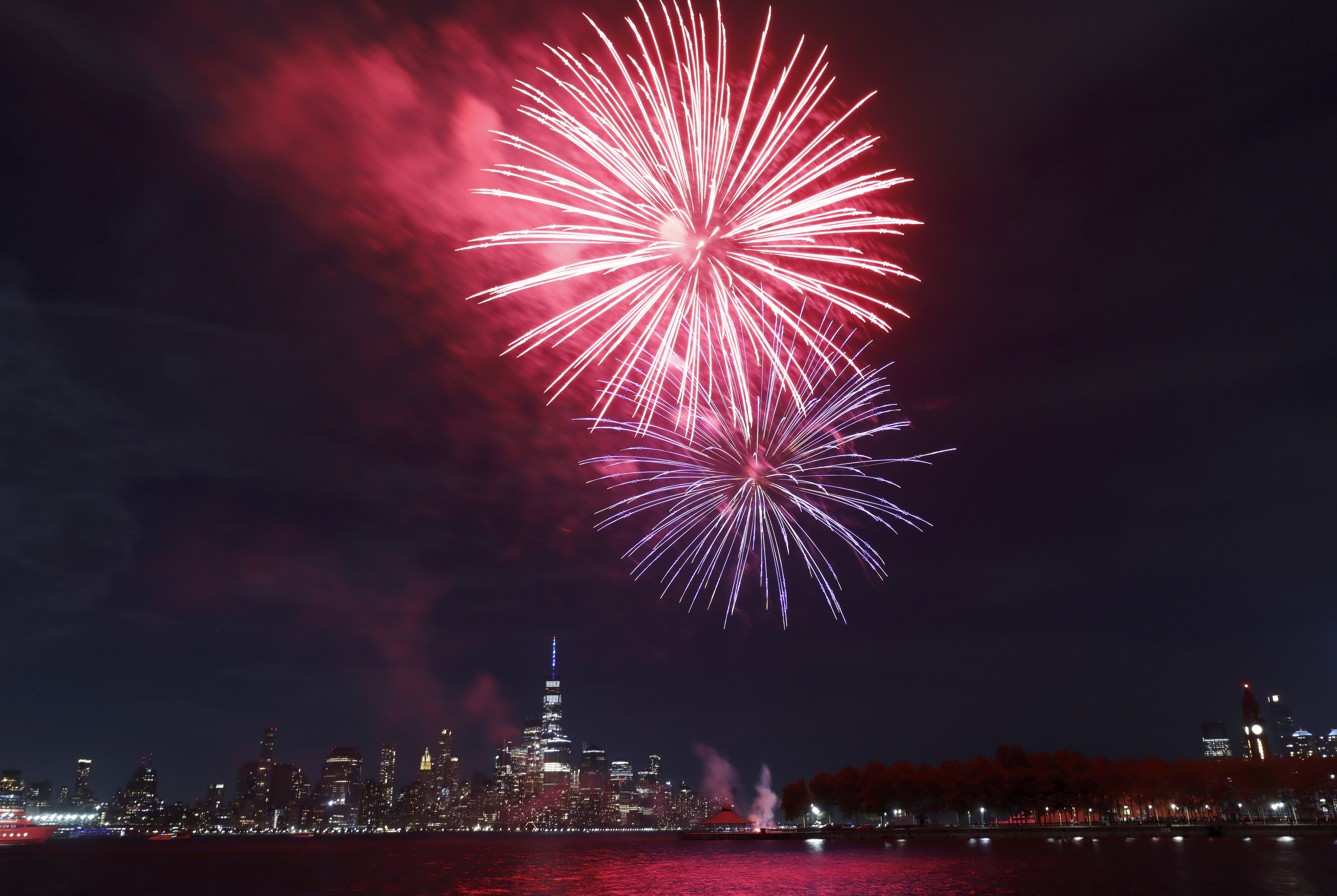 Fireworks Over Lower Manhattan in New York City