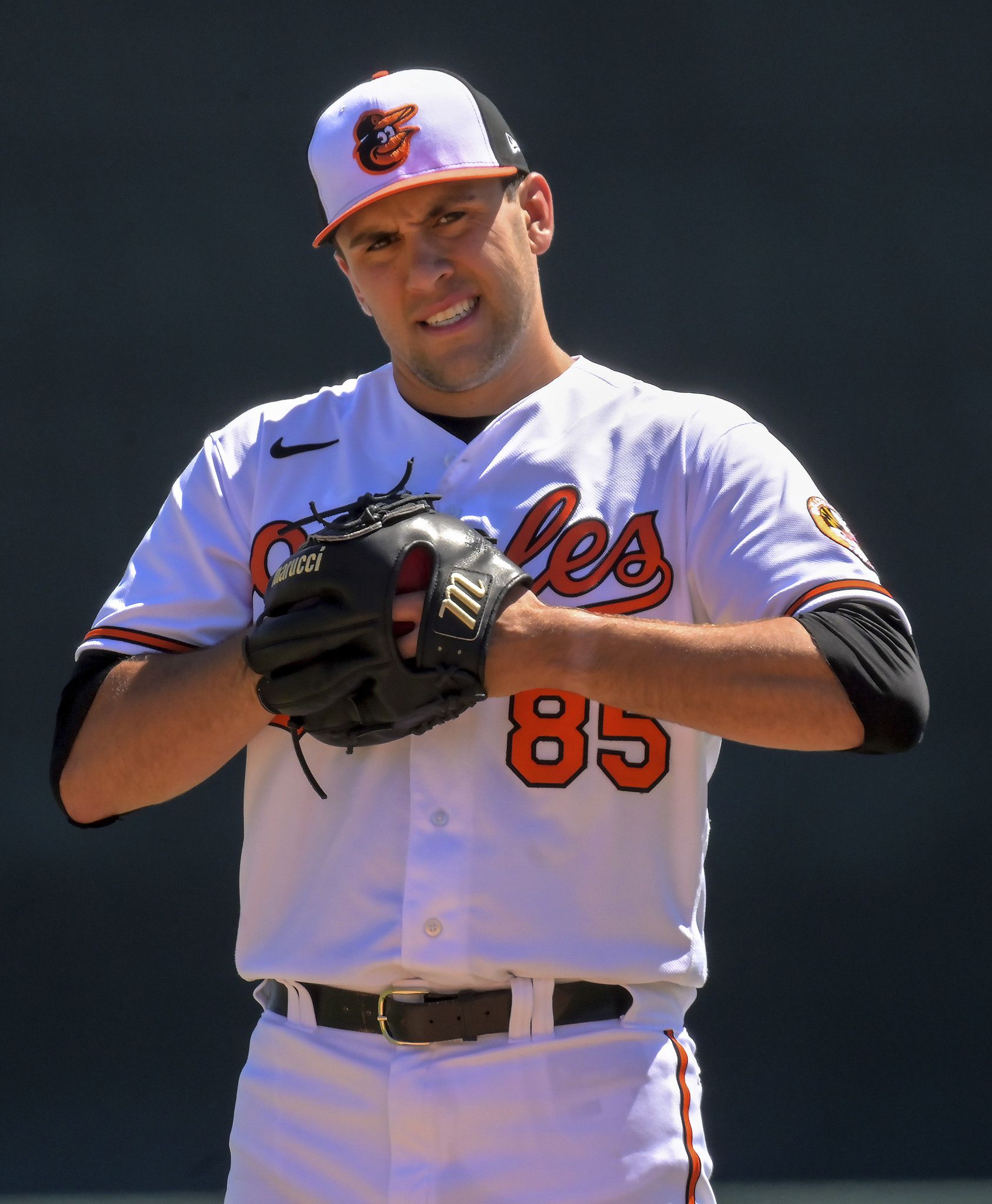 Grayson Rodriguez in action for the Orioles during spring training